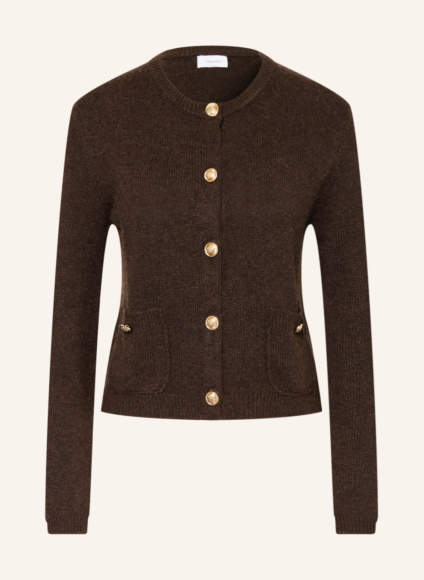 darling harbour Strickjacke aus Cashmere: chocolate melange