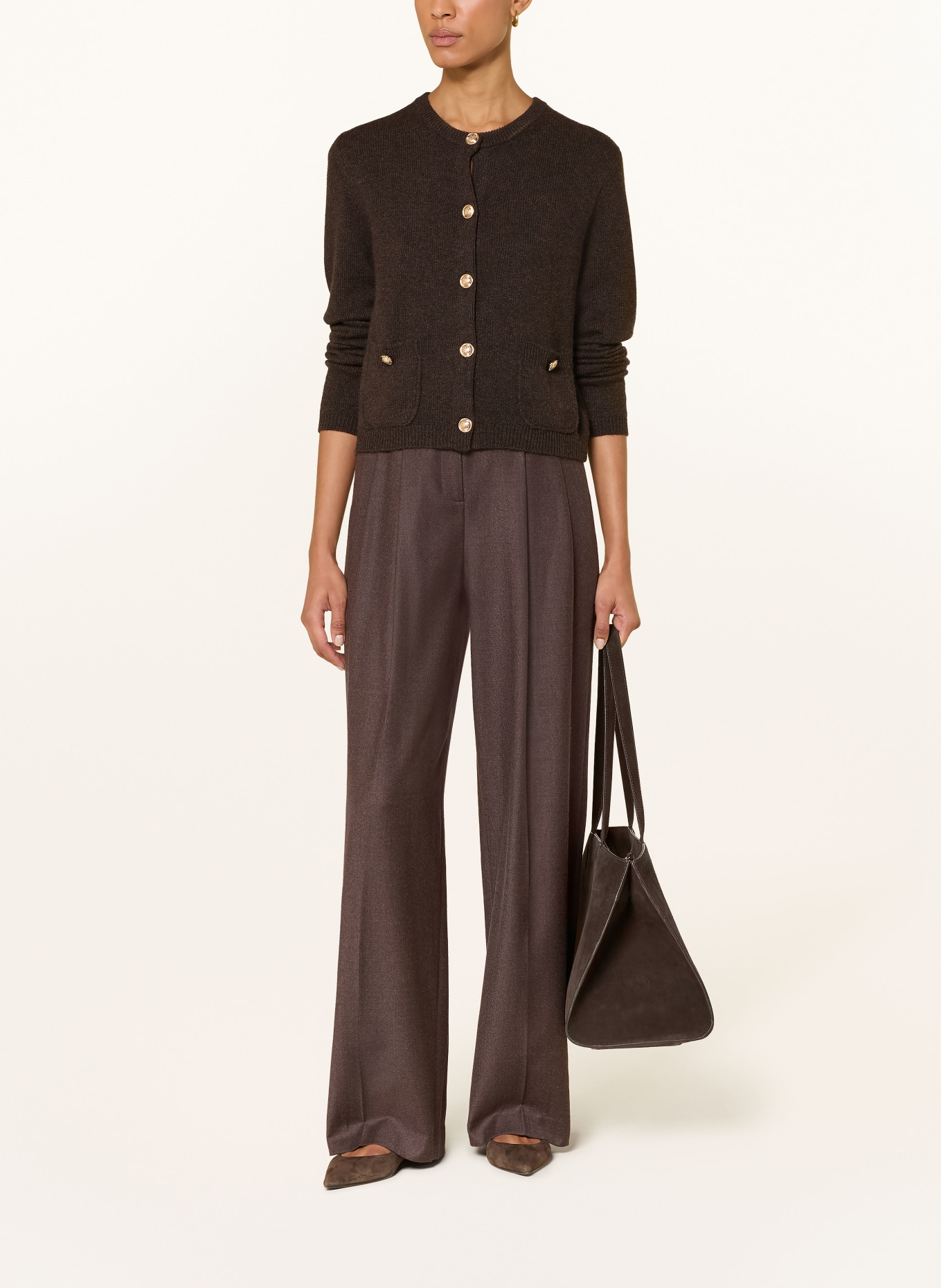 darling harbour Strickjacke aus Cashmere: chocolate melange