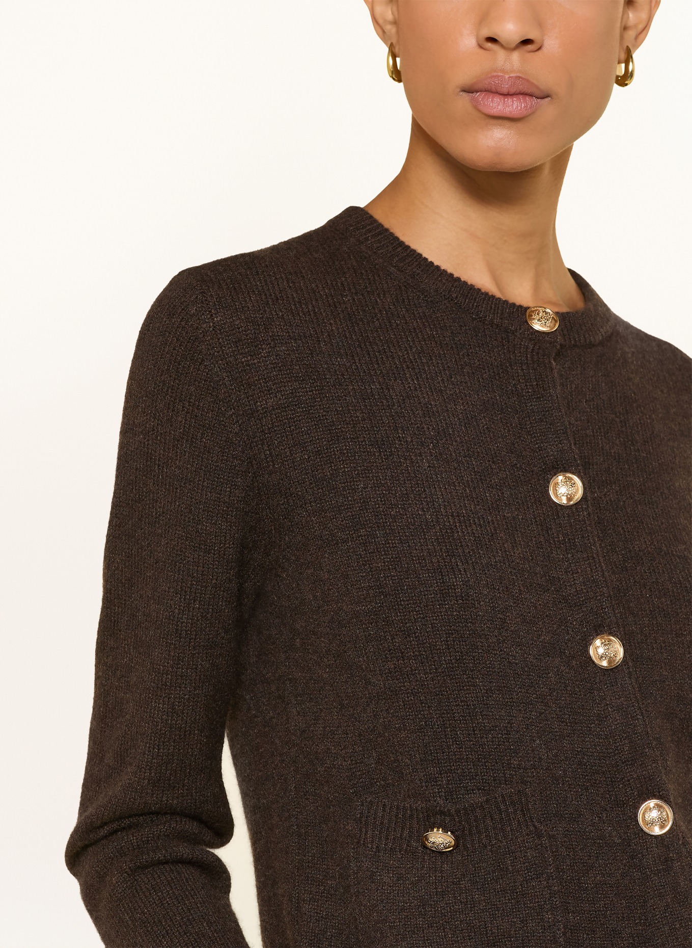 darling harbour Strickjacke aus Cashmere: chocolate melange