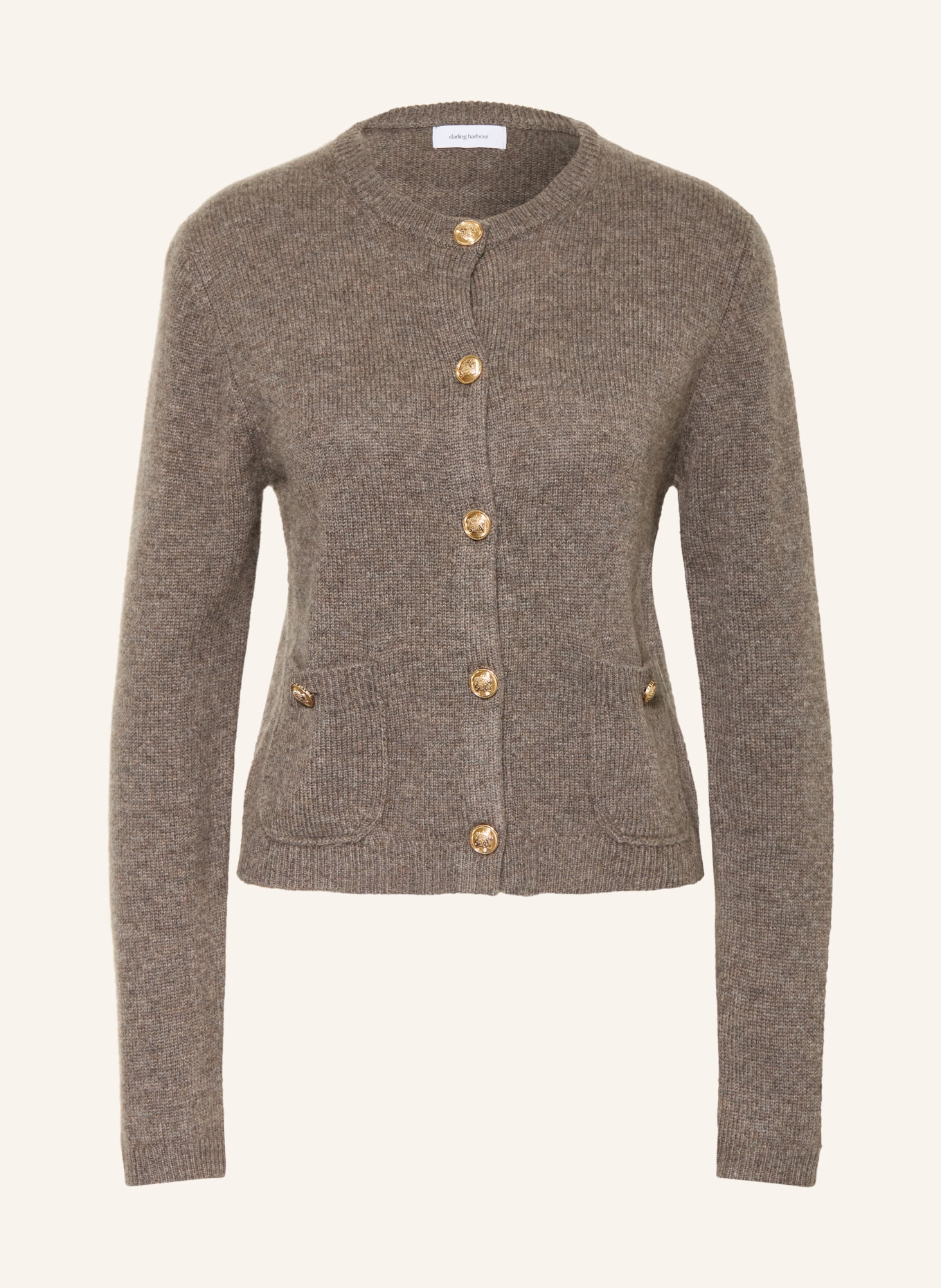 darling harbour Strickjacke aus Cashmere: truffle melange