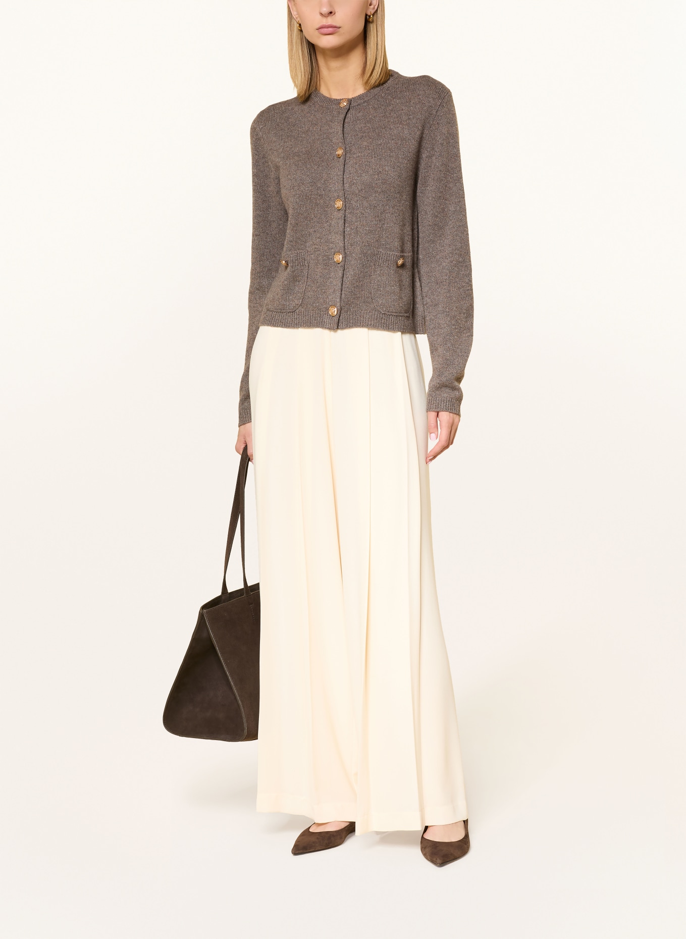 darling harbour Strickjacke aus Cashmere: truffle melange