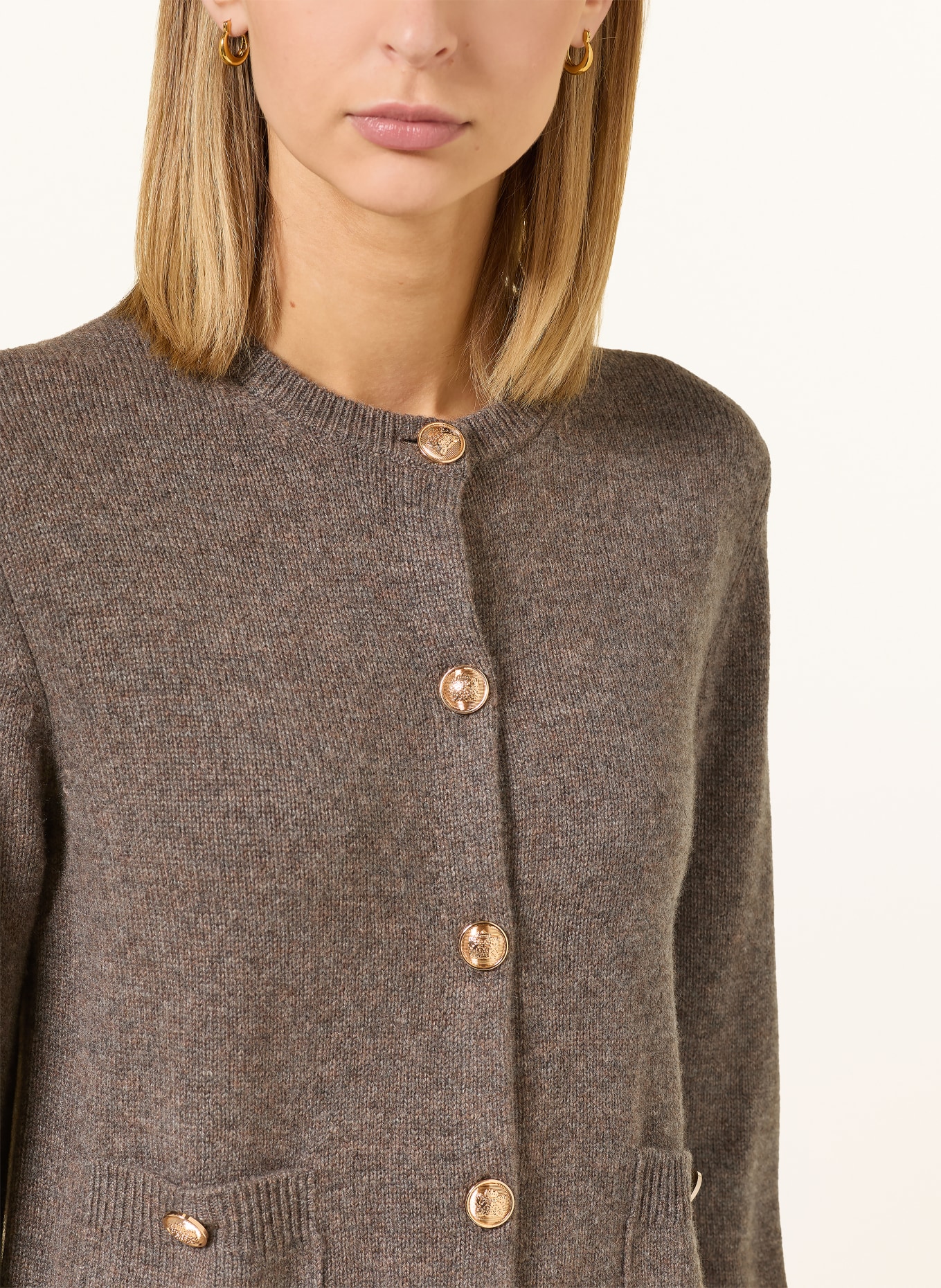 darling harbour Strickjacke aus Cashmere: truffle melange