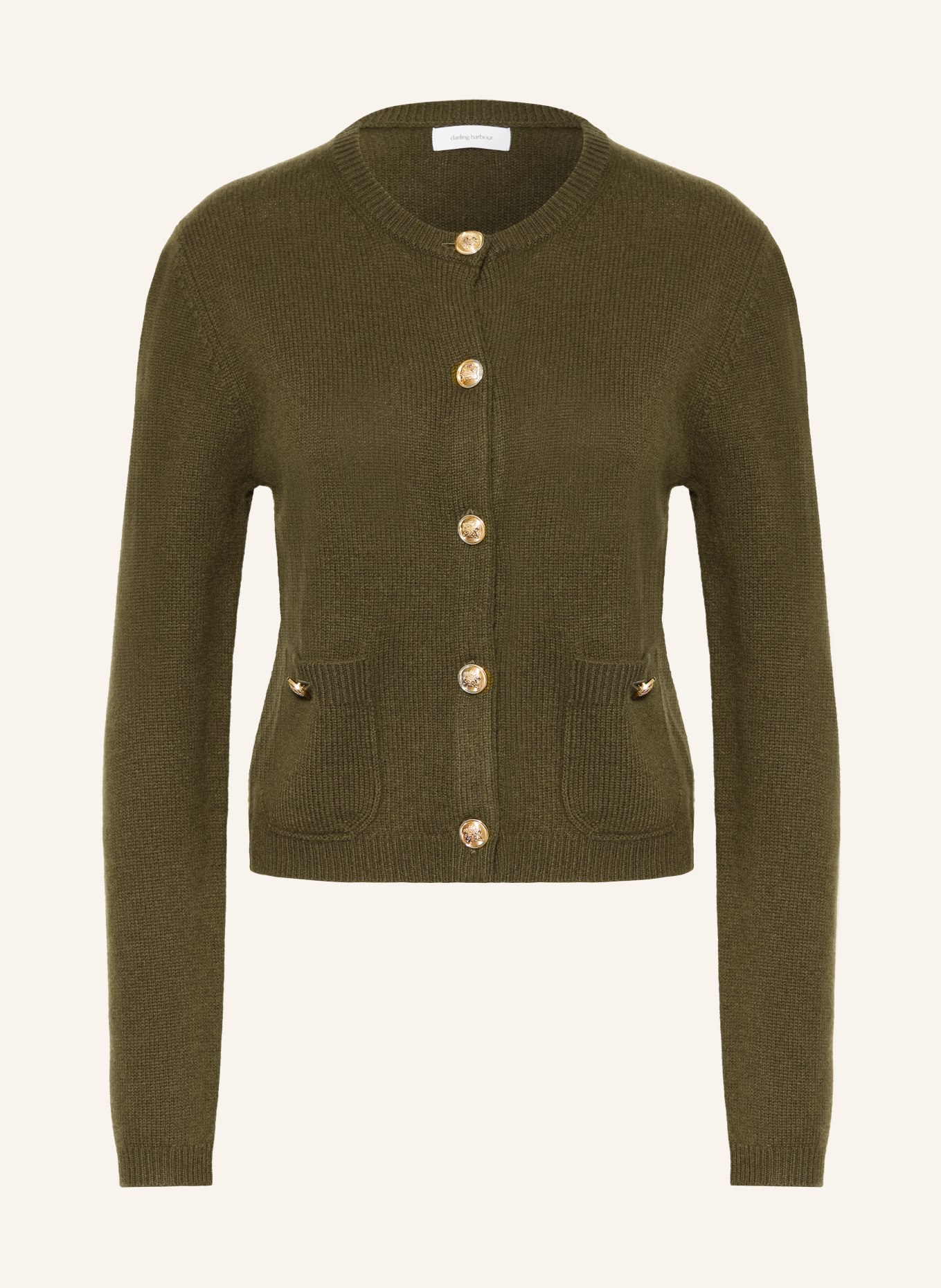 darling harbour Strickjacke aus Cashmere: OLIVE