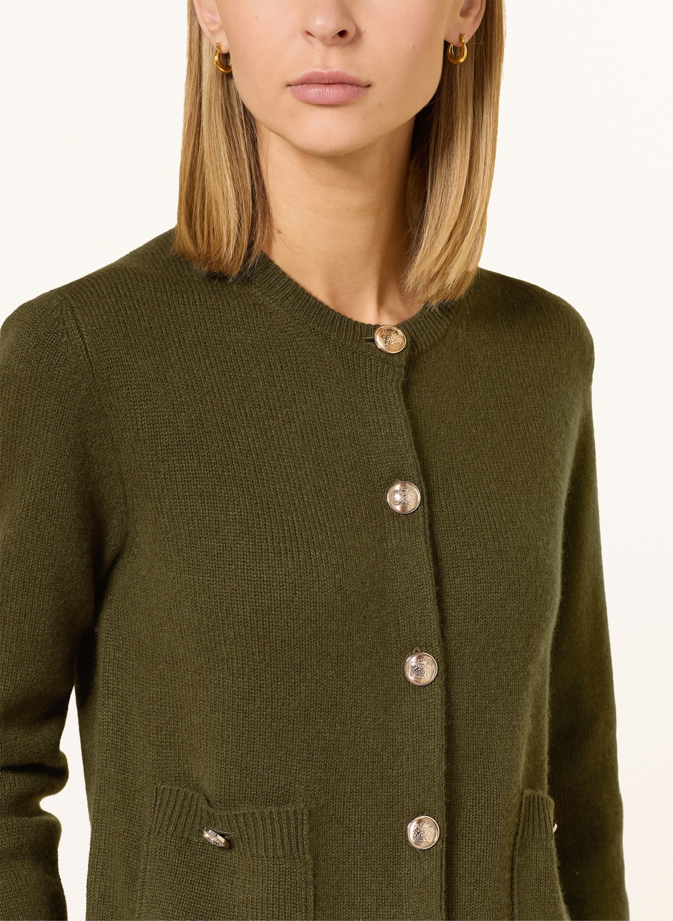 darling harbour Strickjacke aus Cashmere: OLIVE