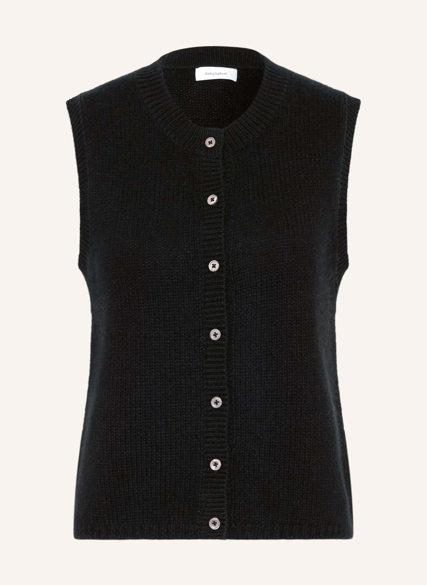 darling harbour Cashmere knit vest: BLACK