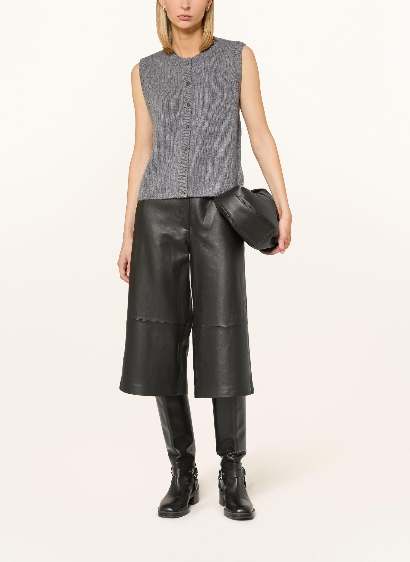 darling harbour Cashmere knit vest: midgrey melange