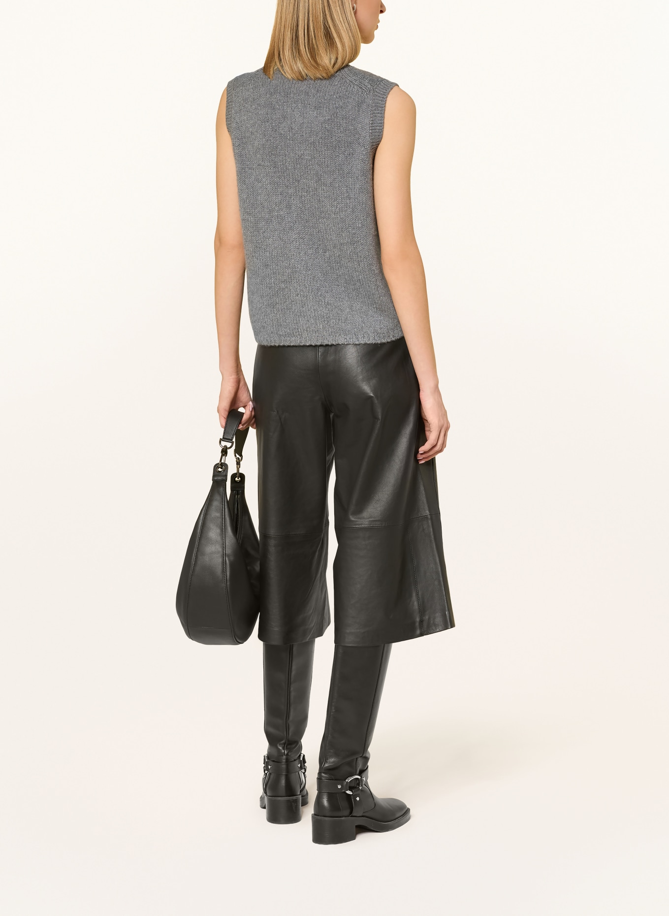 darling harbour Cashmere knit vest: midgrey melange