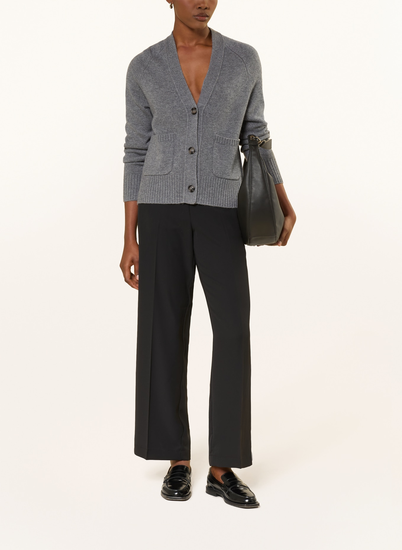 darling harbour Strickjacke aus Cashmere: midgrey melange