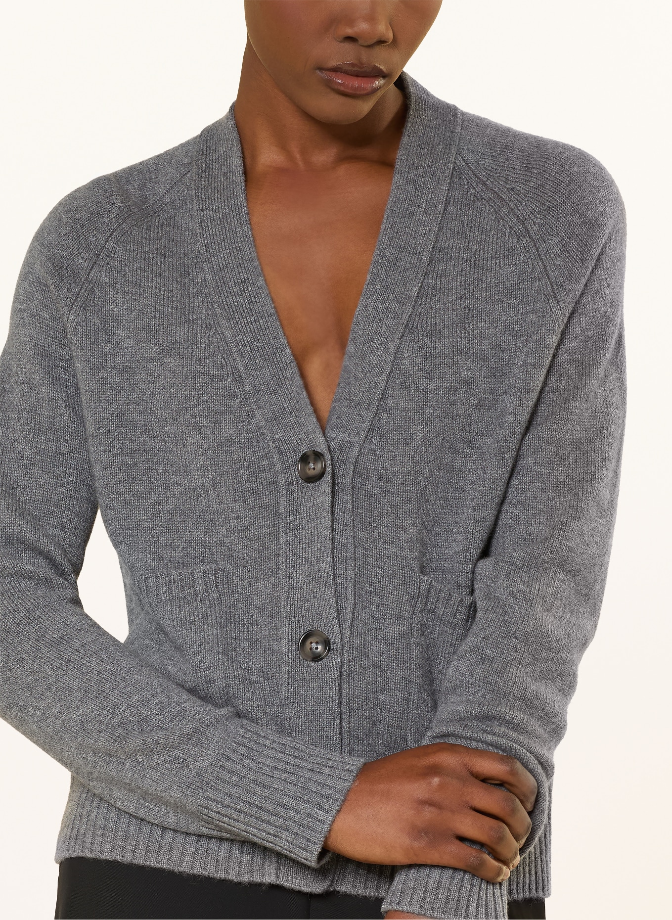 darling harbour Strickjacke aus Cashmere: midgrey melange