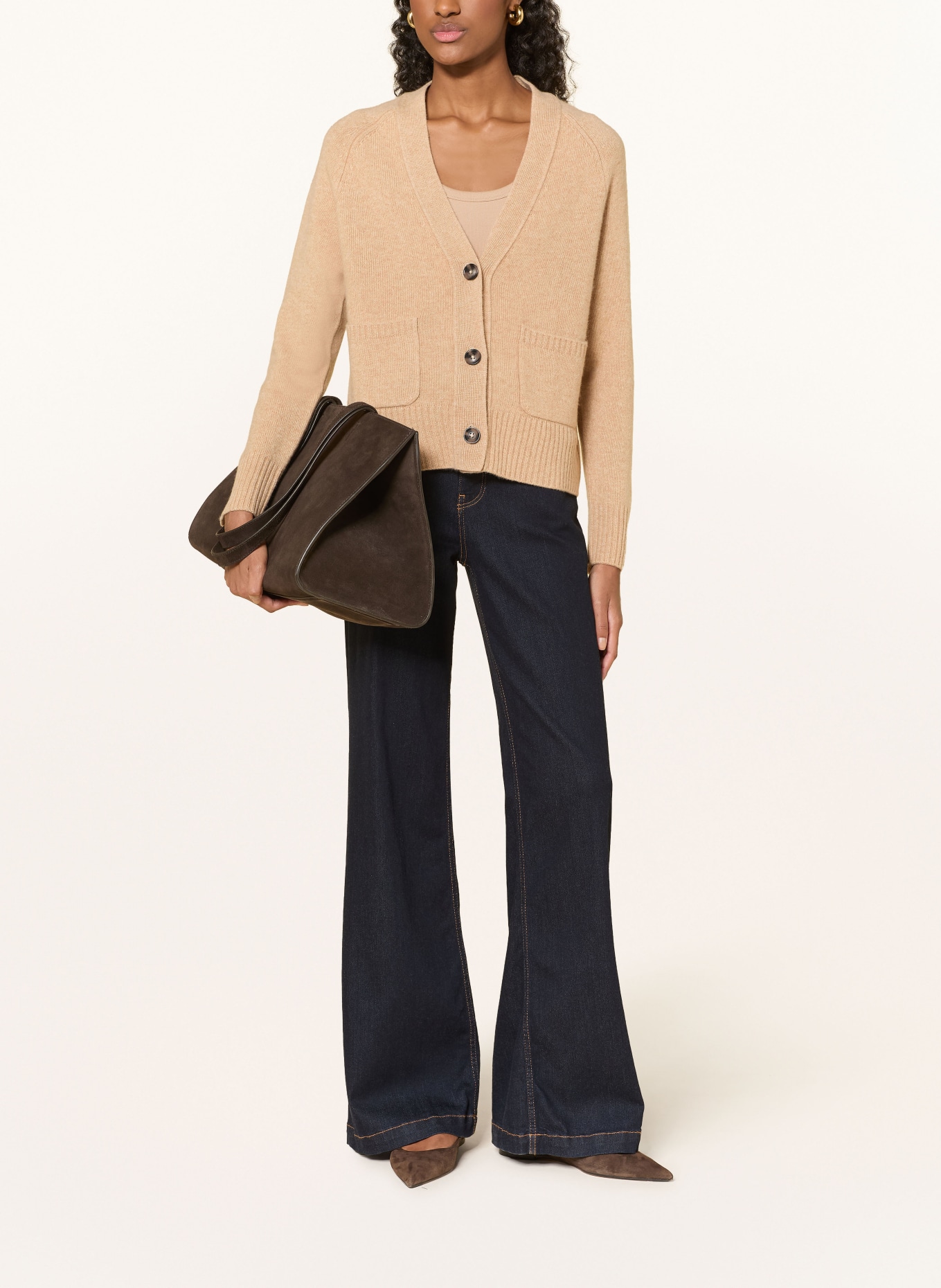 darling harbour Strickjacke aus Cashmere: camel Melange