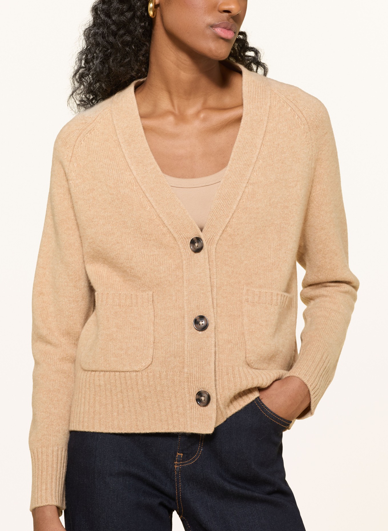 darling harbour Strickjacke aus Cashmere: camel Melange