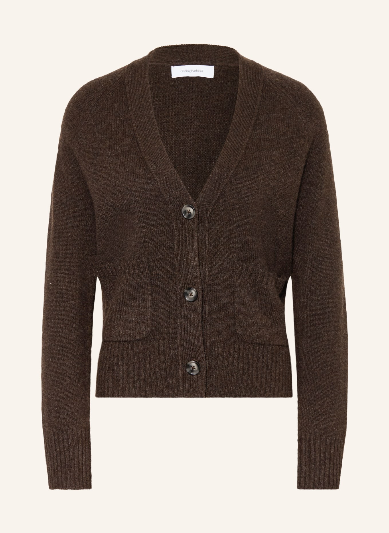 darling harbour Strickjacke aus Cashmere: chocolate melange