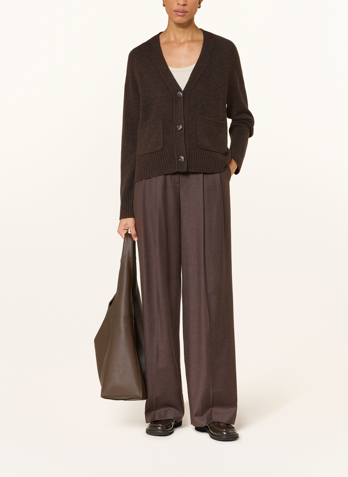darling harbour Strickjacke aus Cashmere: chocolate melange