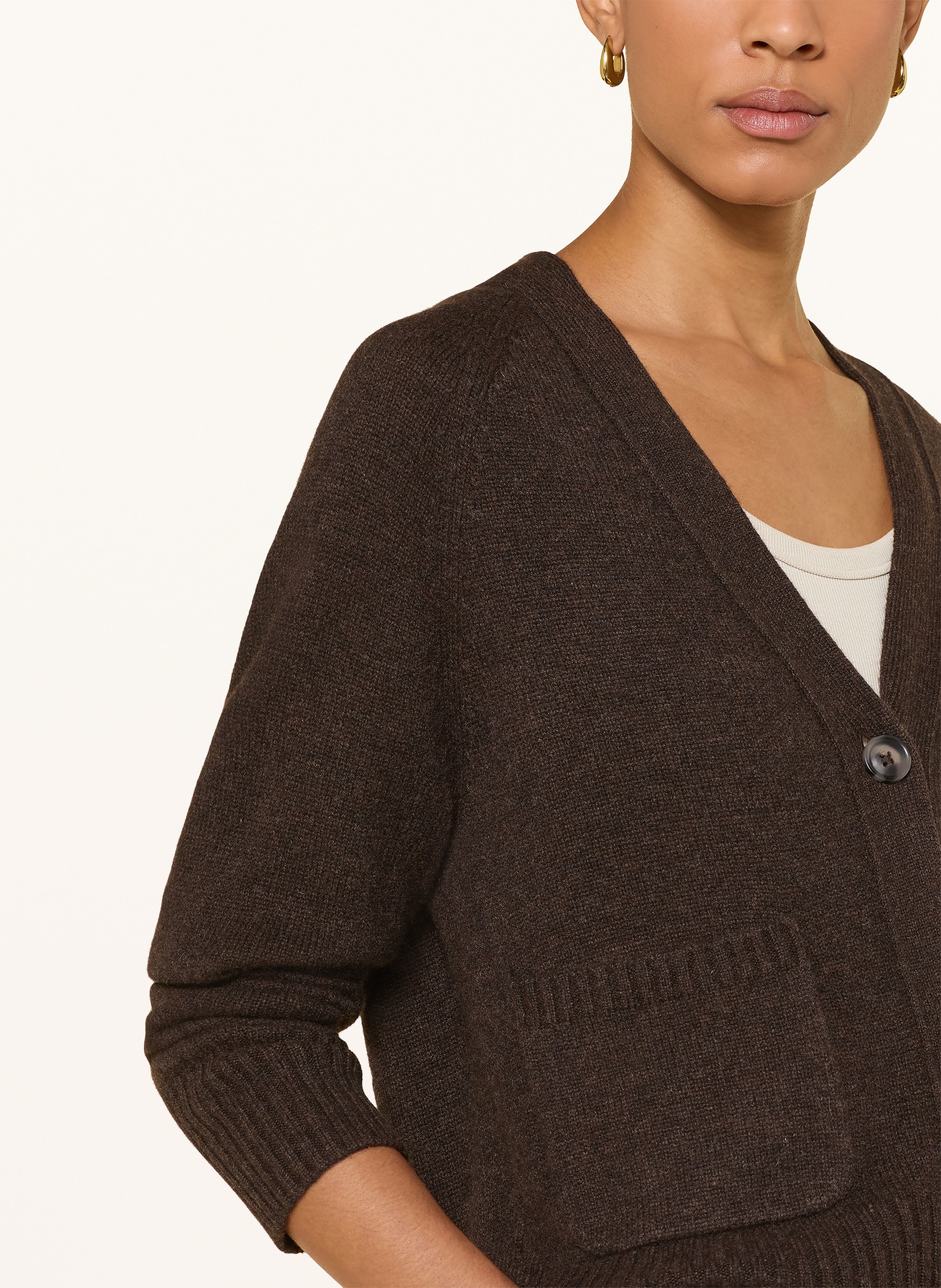 darling harbour Strickjacke aus Cashmere: chocolate melange