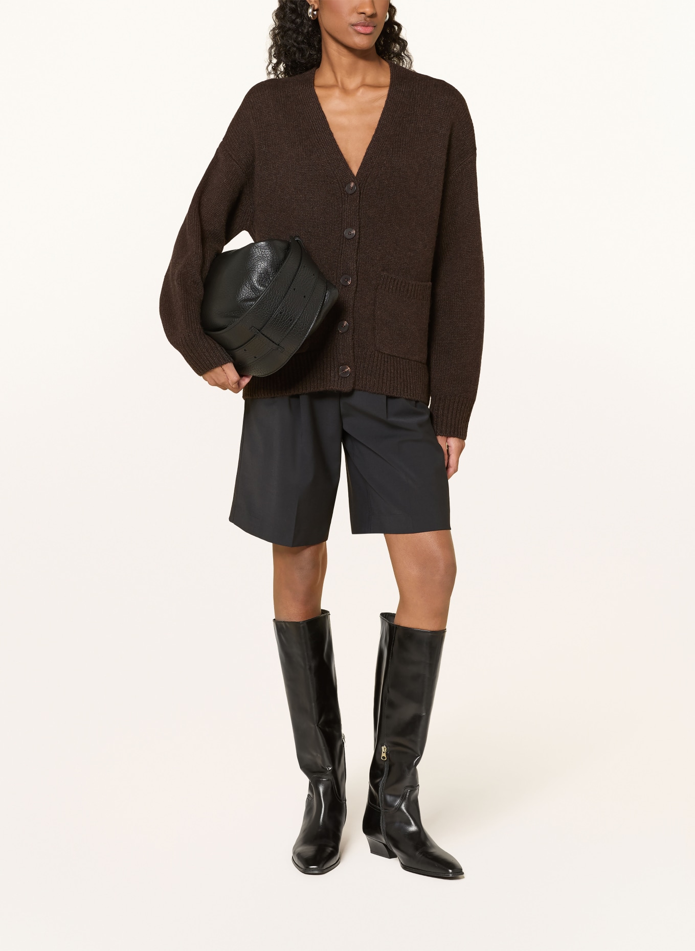 darling harbour Strickjacke aus Cashmere: chocolate melange