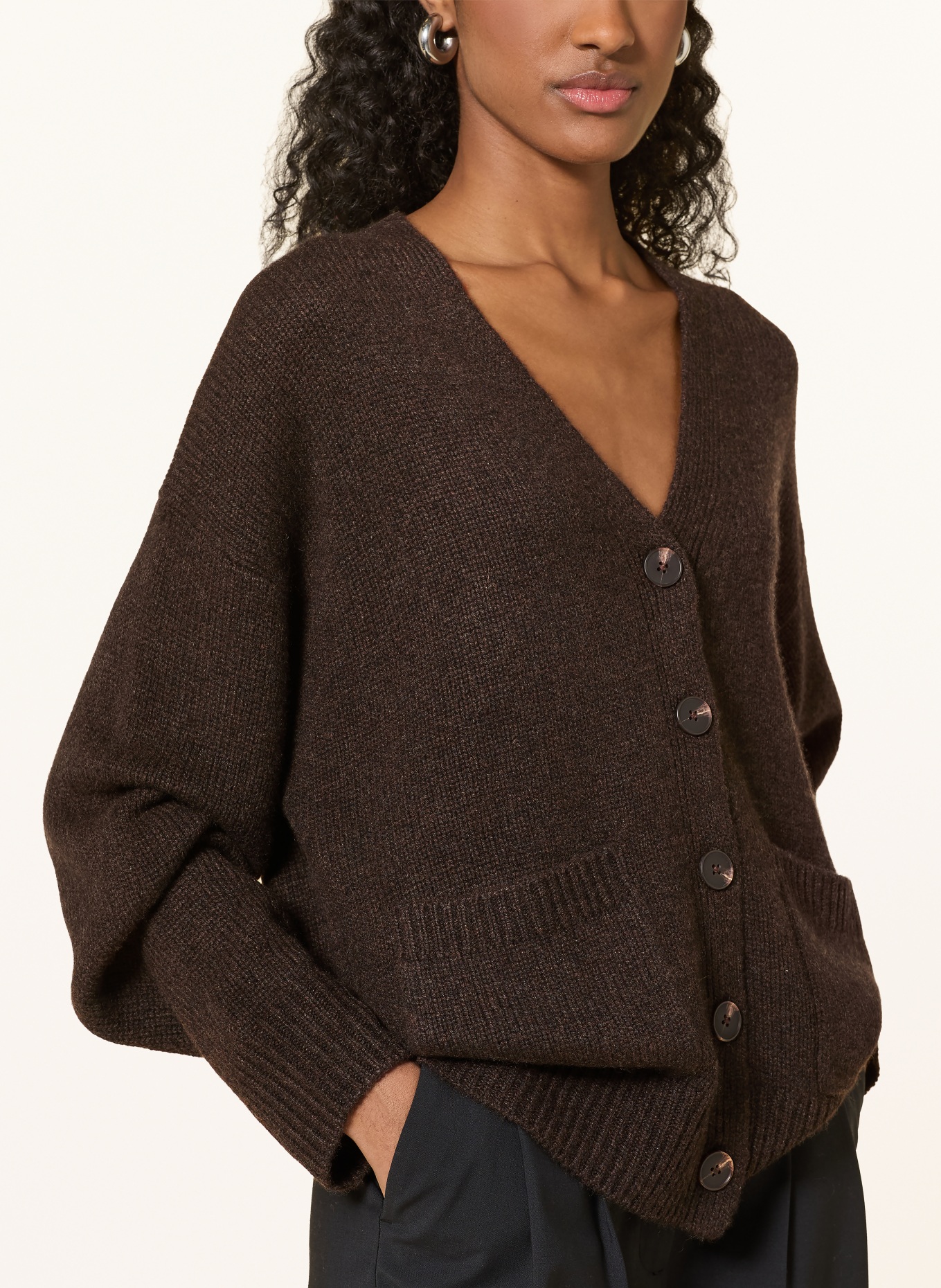 darling harbour Strickjacke aus Cashmere: chocolate melange