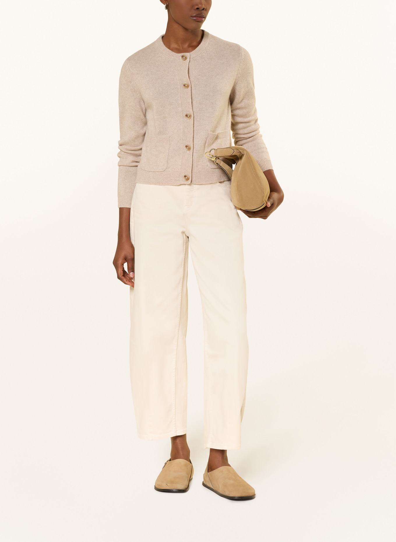 darling harbour Strickjacke aus Cashmere: Sand Melange