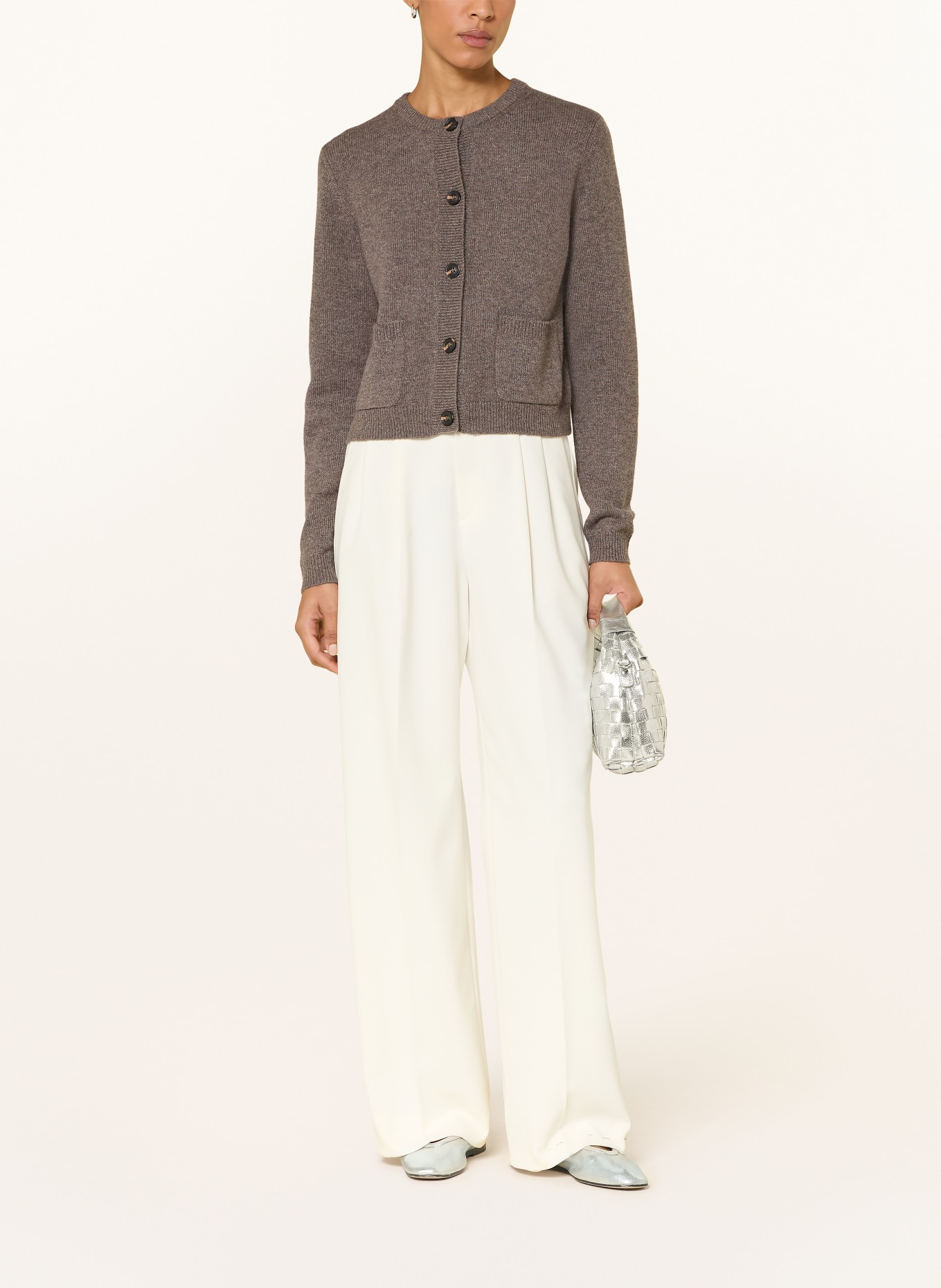 darling harbour Strickjacke aus Cashmere: truffle melange