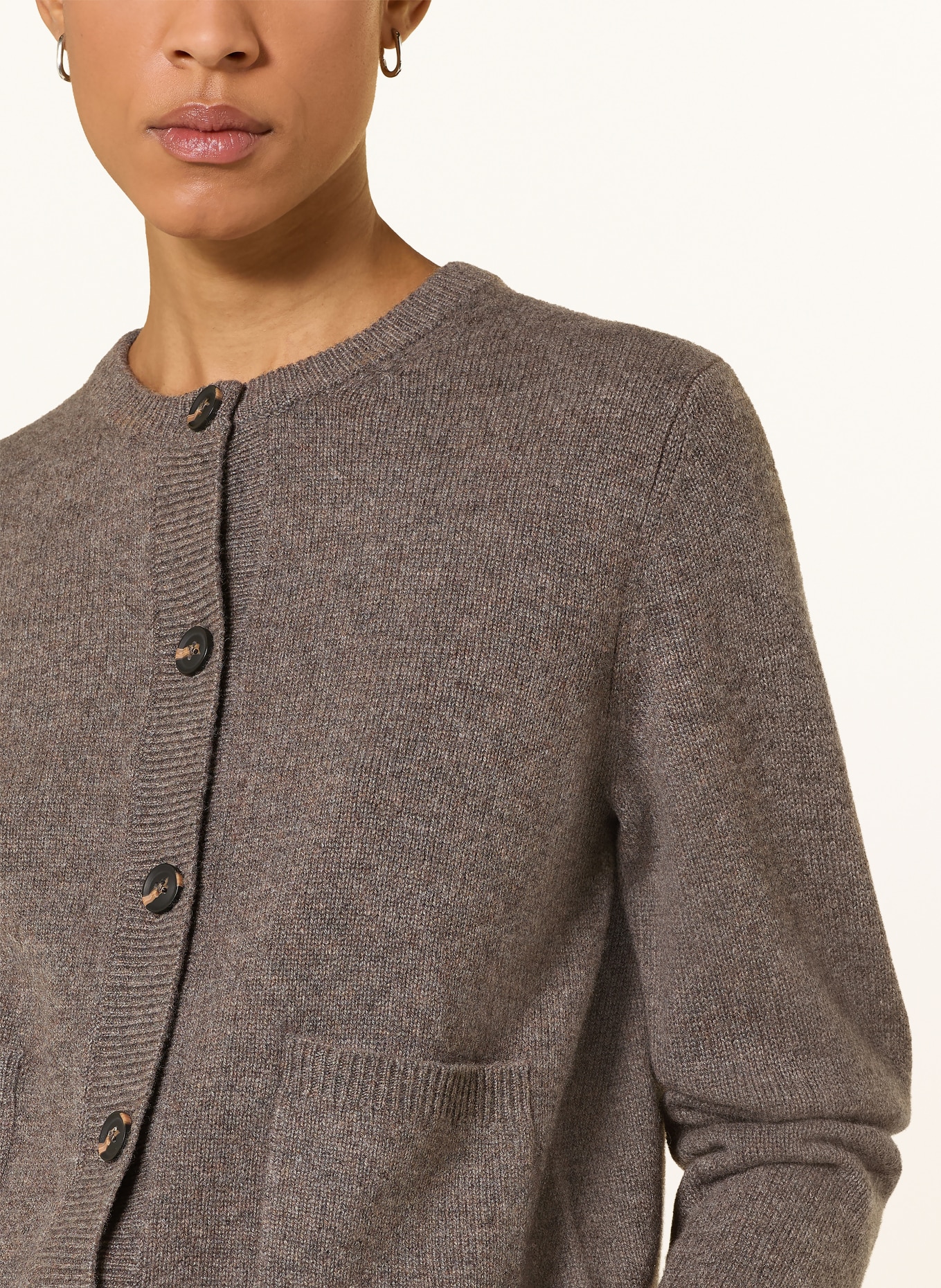darling harbour Strickjacke aus Cashmere: truffle melange
