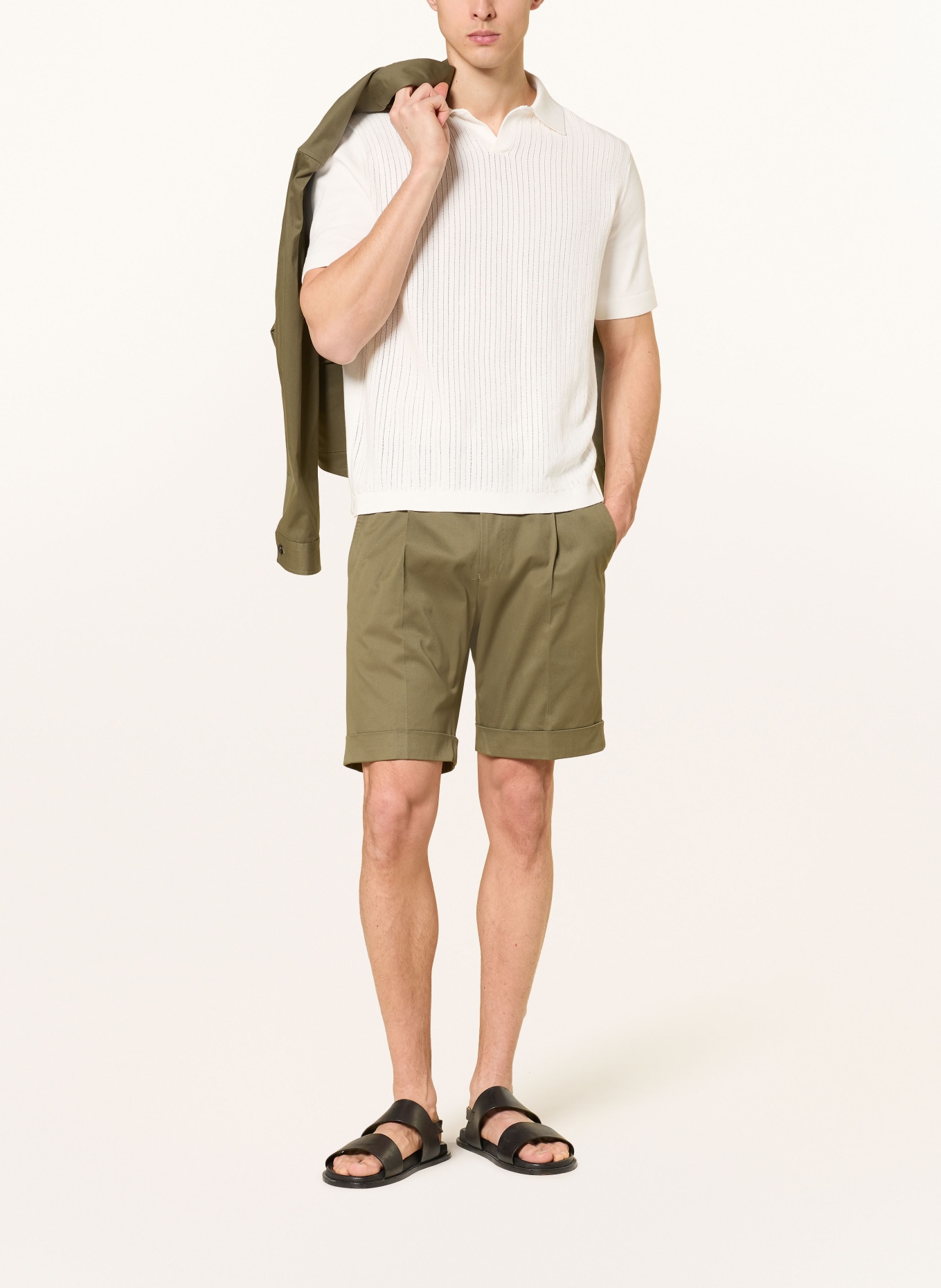 TIGER OF SWEDEN Gebreid poloshirt EOIN: WIT