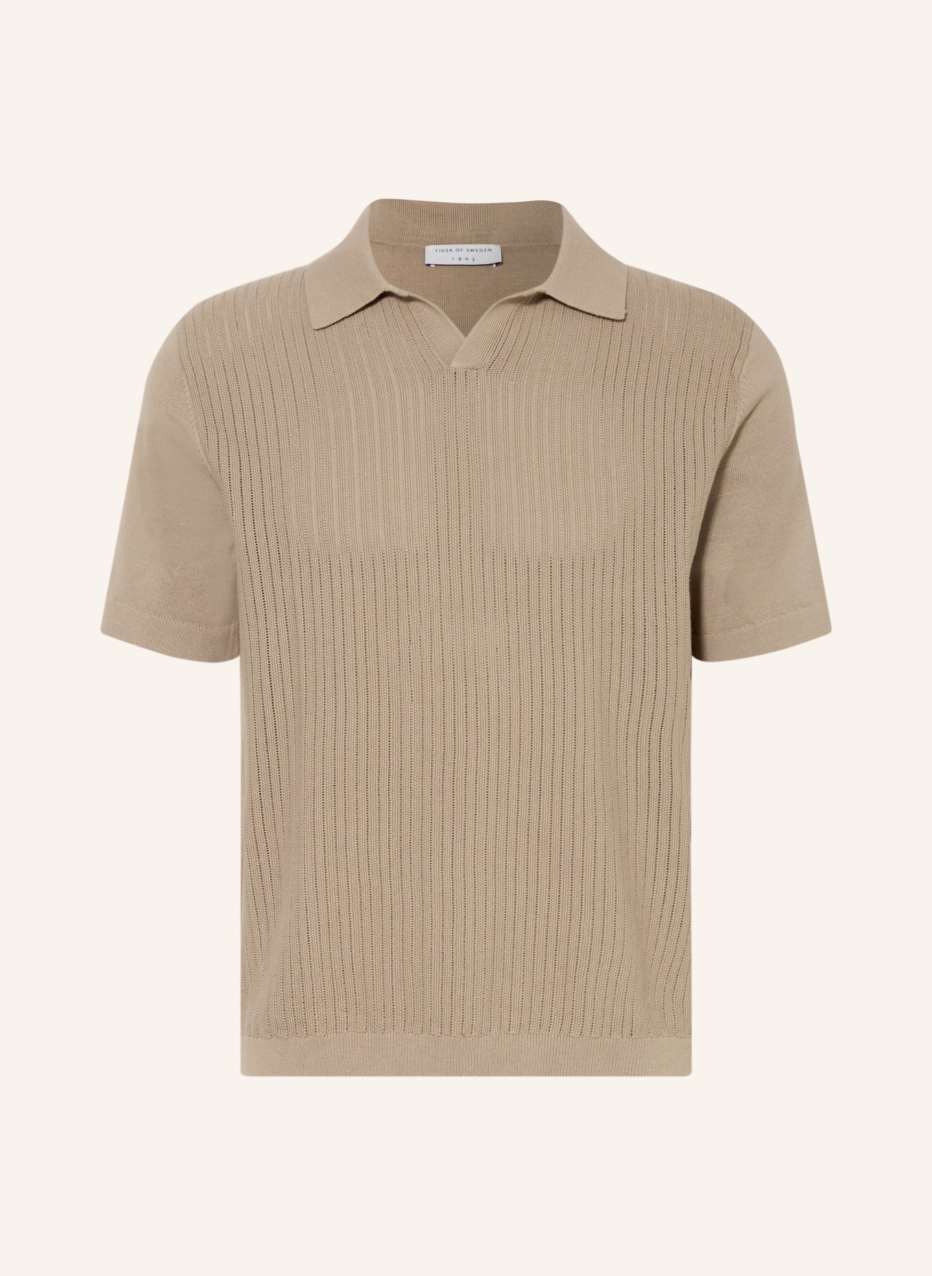 TIGER OF SWEDEN Gebreid poloshirt EOIN: OLIJF