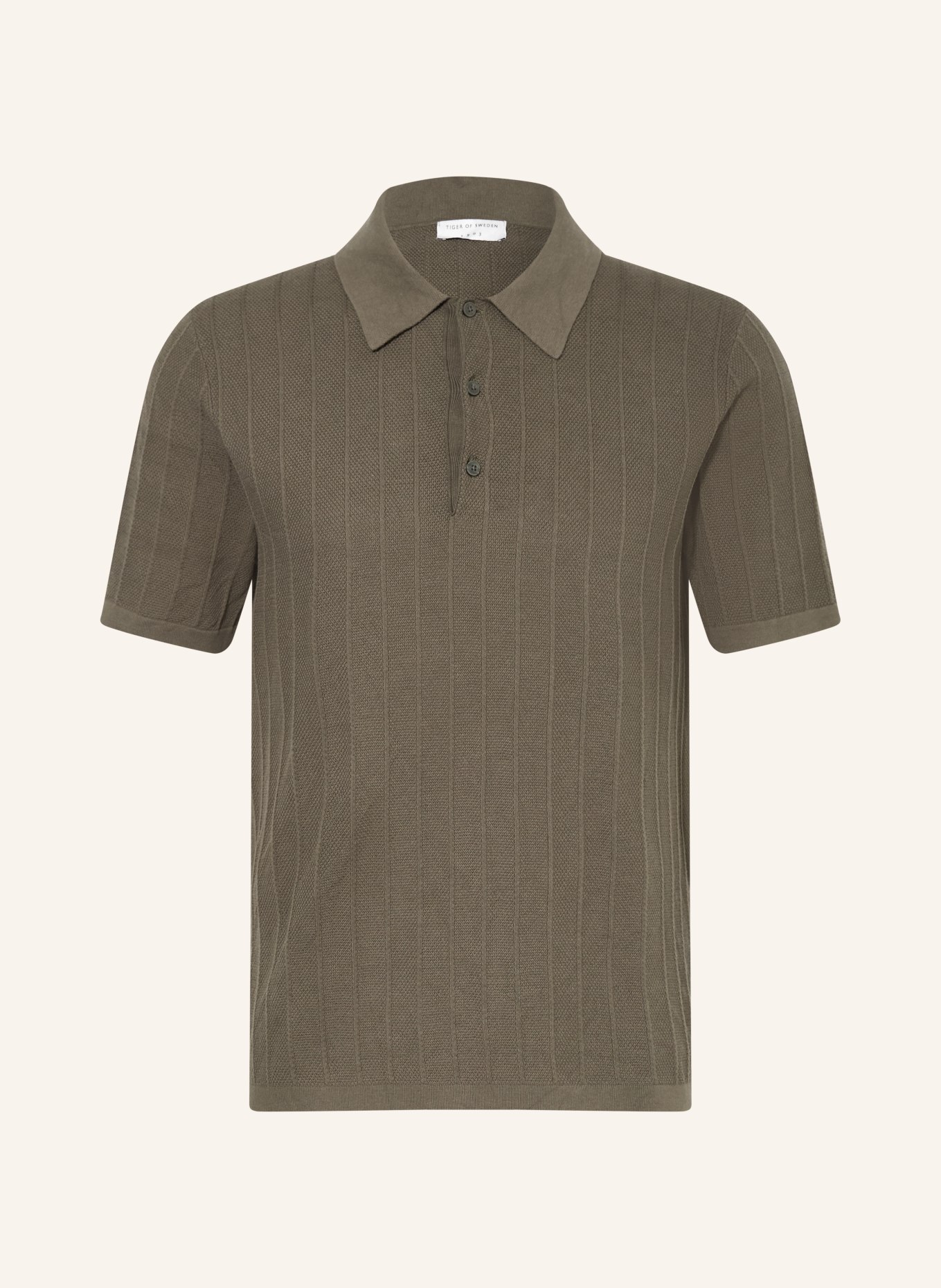TIGER OF SWEDEN Gebreid poloshirt ERROS: KAKI