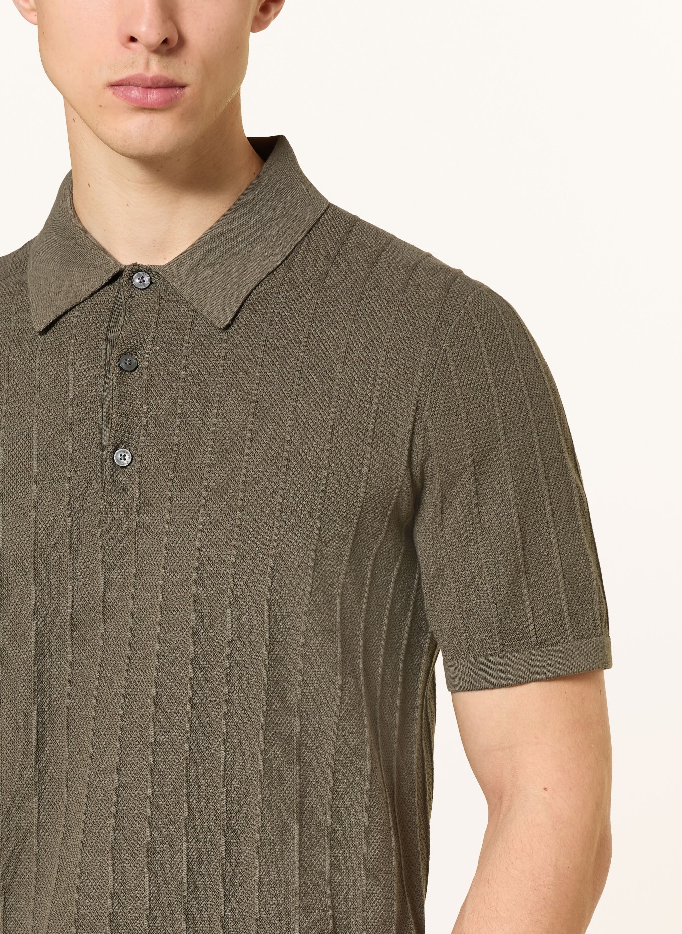 TIGER OF SWEDEN Gebreid poloshirt ERROS: KAKI