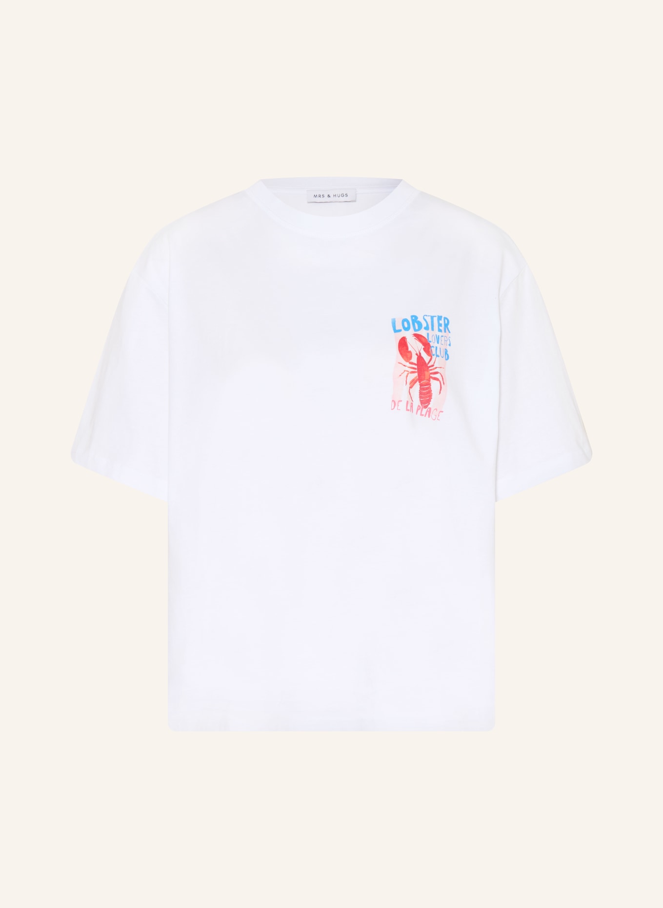 MRS & HUGS T-Shirt: WEISS / ROT / BLAU