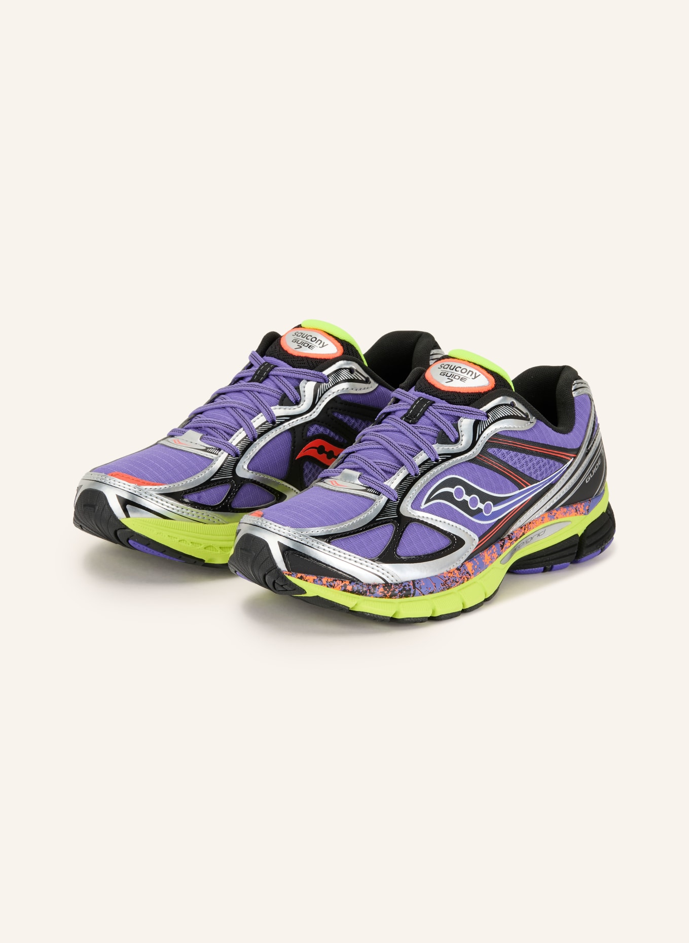 saucony Baskets PROGRID GUIDE 7: LILAS / ARGENT / ORANGE