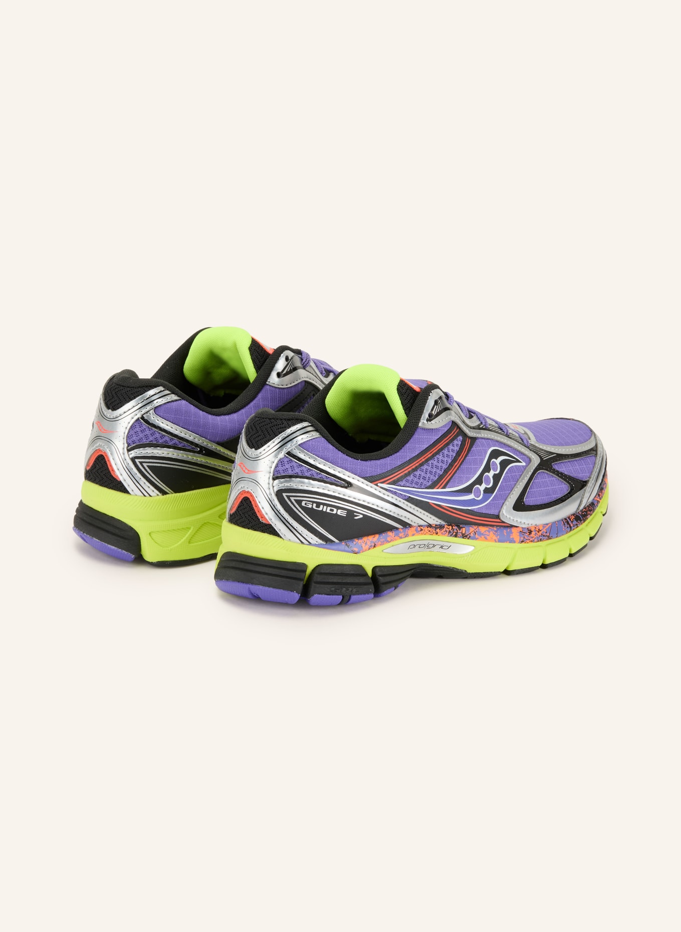 saucony Baskets PROGRID GUIDE 7: LILAS / ARGENT / ORANGE