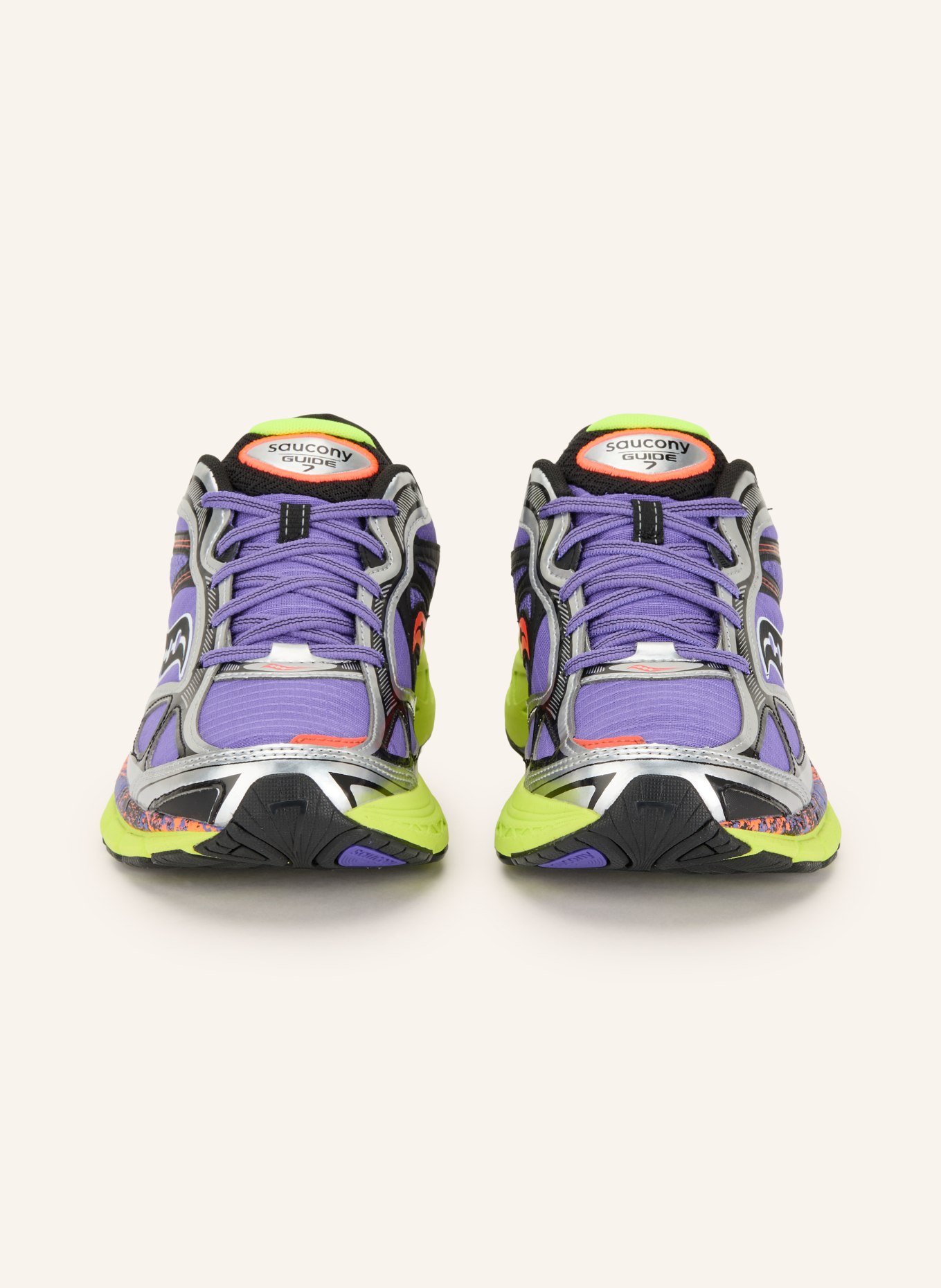 saucony Baskets PROGRID GUIDE 7: LILAS / ARGENT / ORANGE