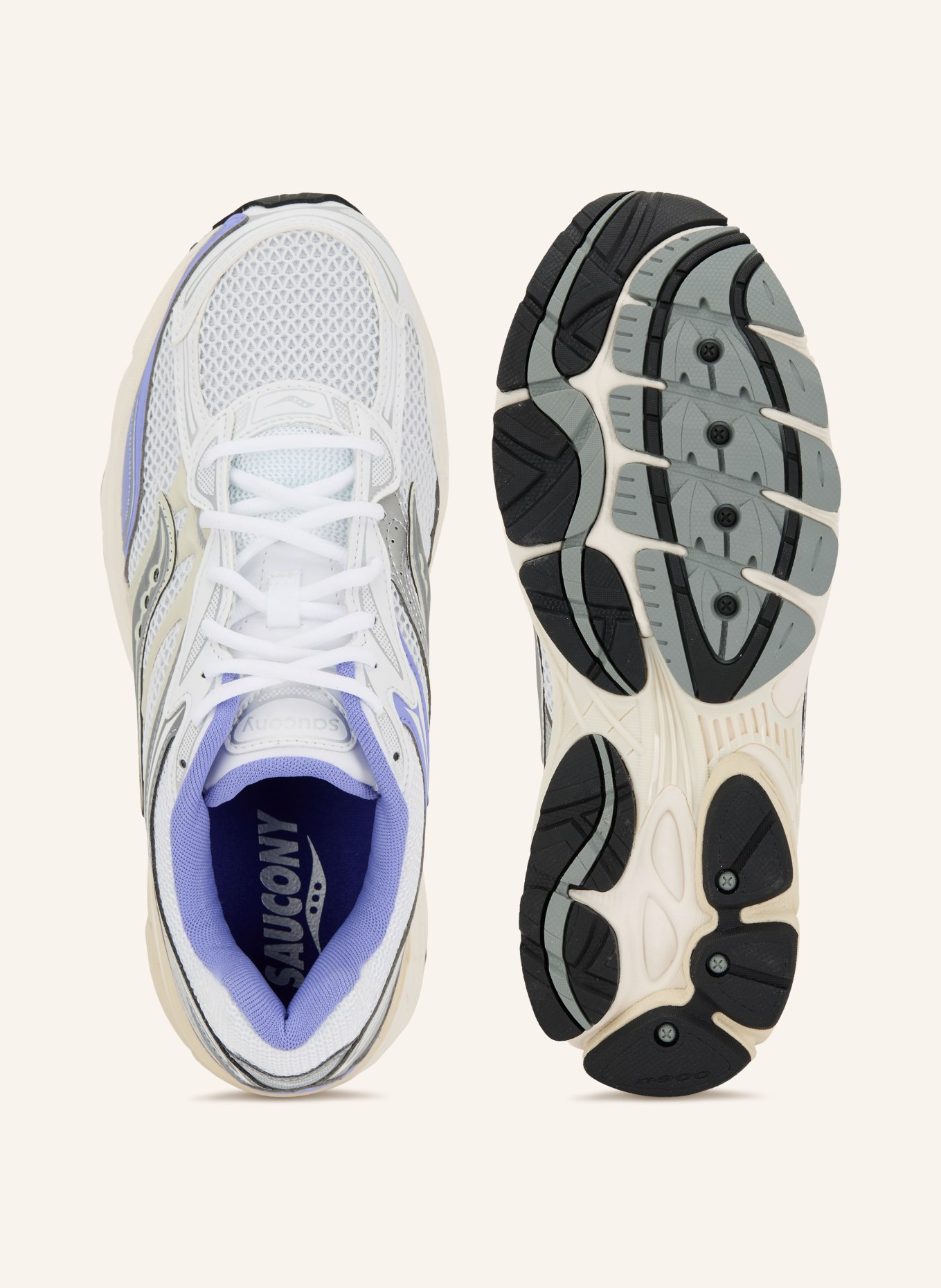 saucony Baskets PROGRID OMNI 9: BLANC / ARGENT / LILAS CLAIR