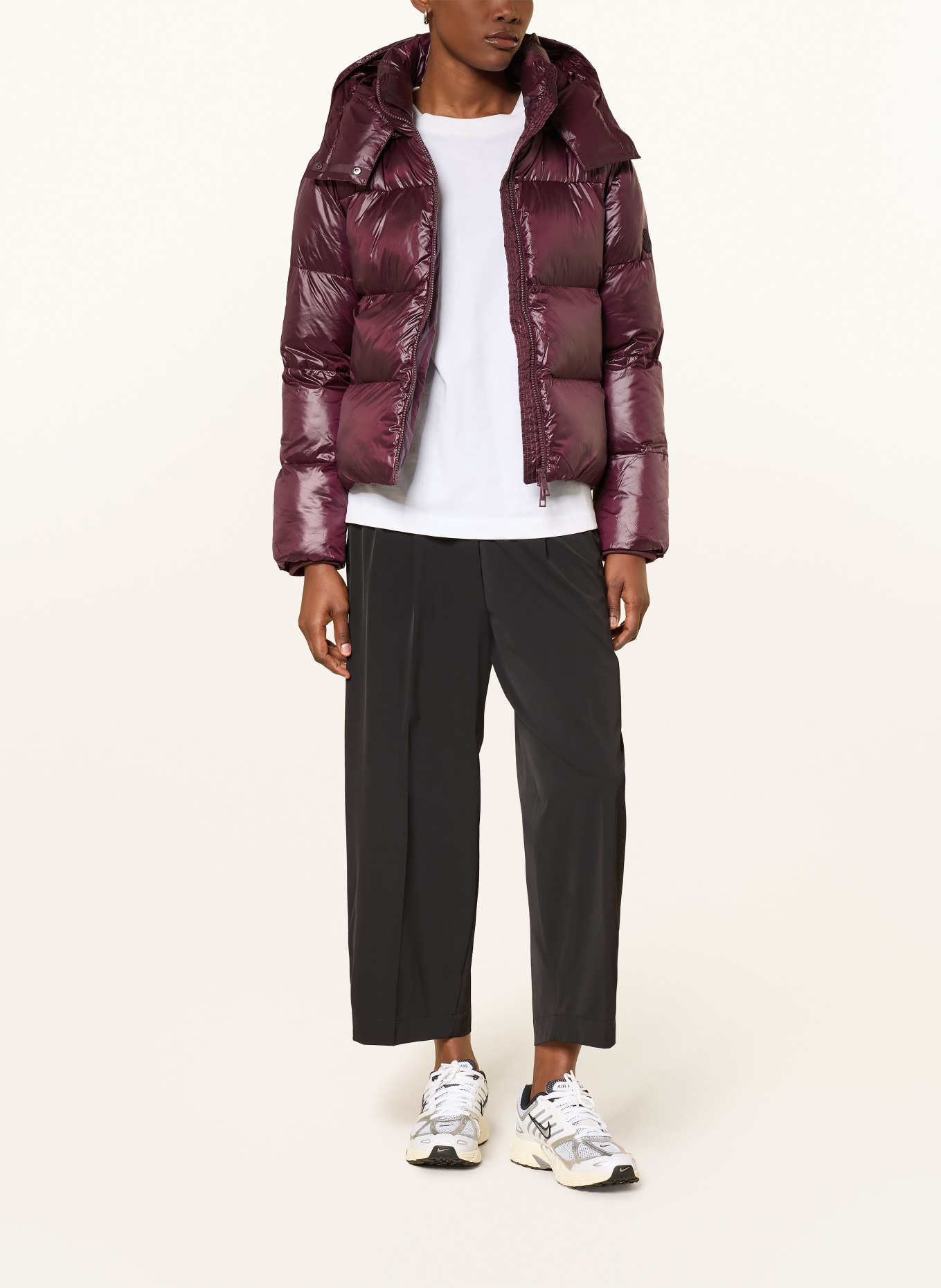 darling harbour Quilted jacket with removable hood: BORDEAUX