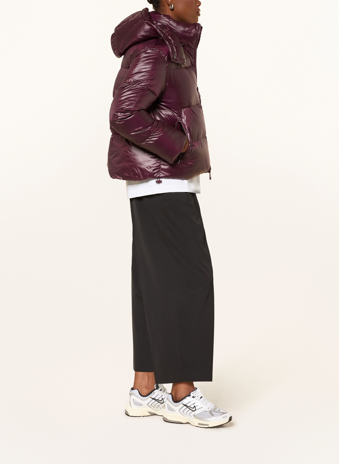 darling harbour Quilted jacket with removable hood: BORDEAUX
