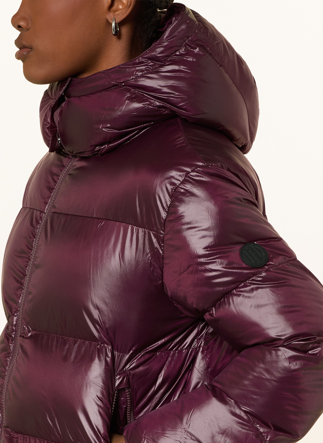darling harbour Quilted jacket with removable hood: BORDEAUX