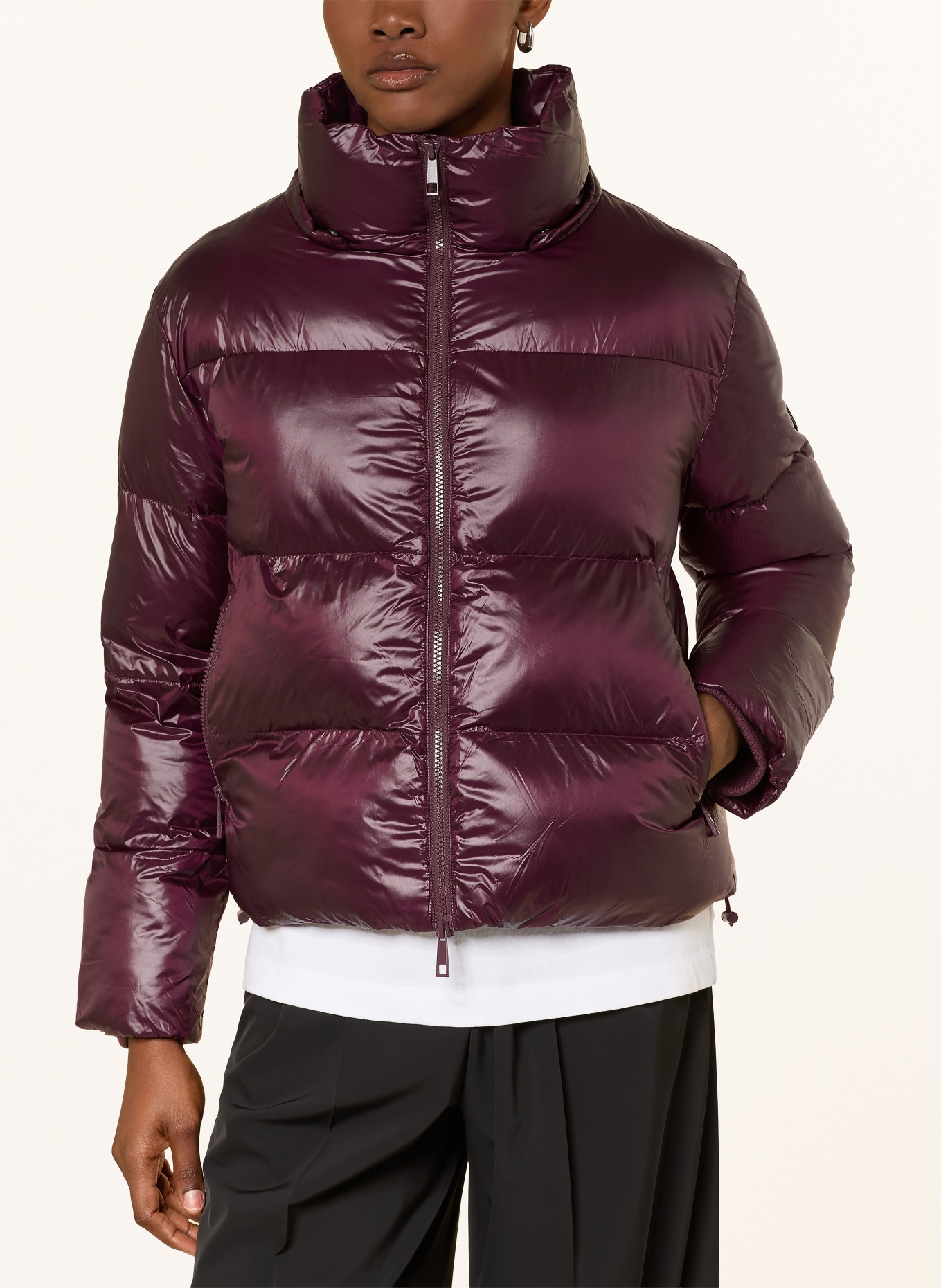 darling harbour Quilted jacket with removable hood: BORDEAUX