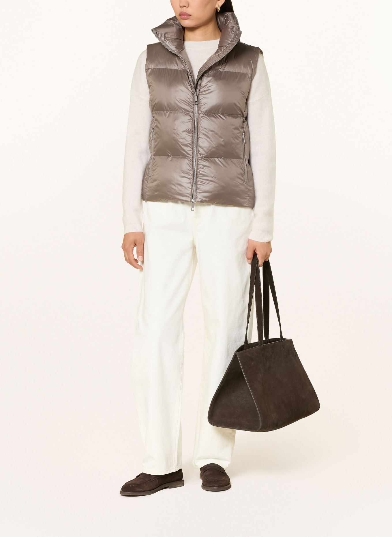 darling harbour Quilted vest: TAUPE