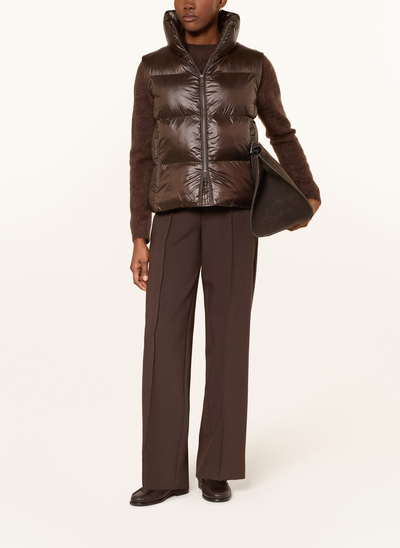 darling harbour Quilted vest: DARK BROWN