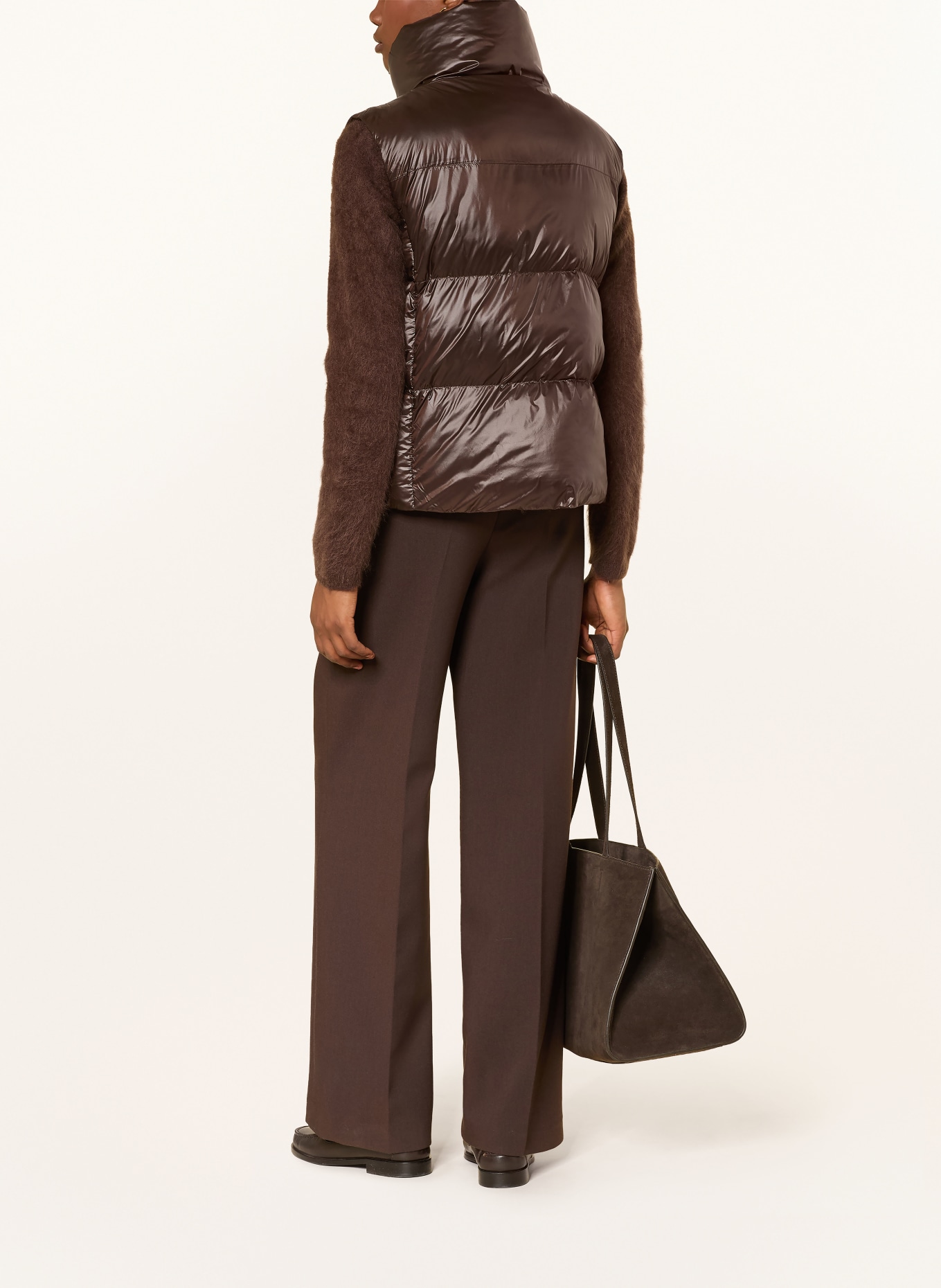 darling harbour Quilted vest: DARK BROWN