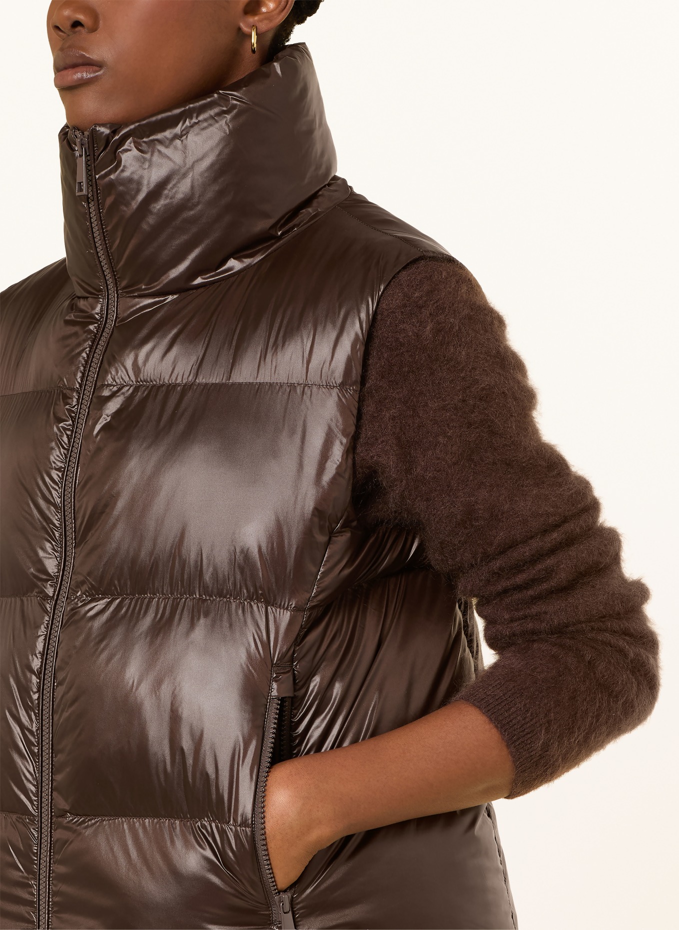 darling harbour Quilted vest: DARK BROWN
