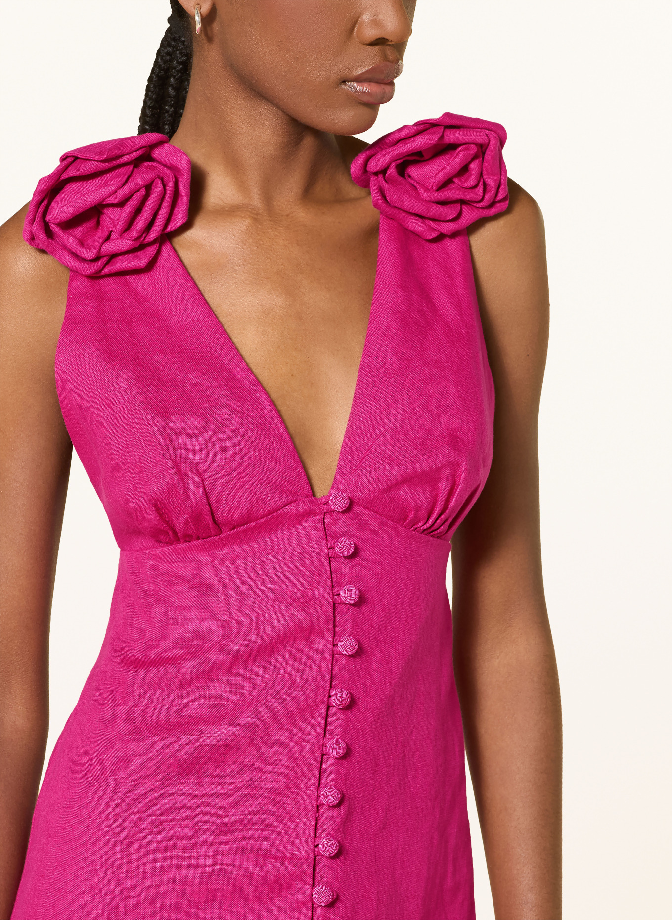 FARM RIO Linen dress: PINK