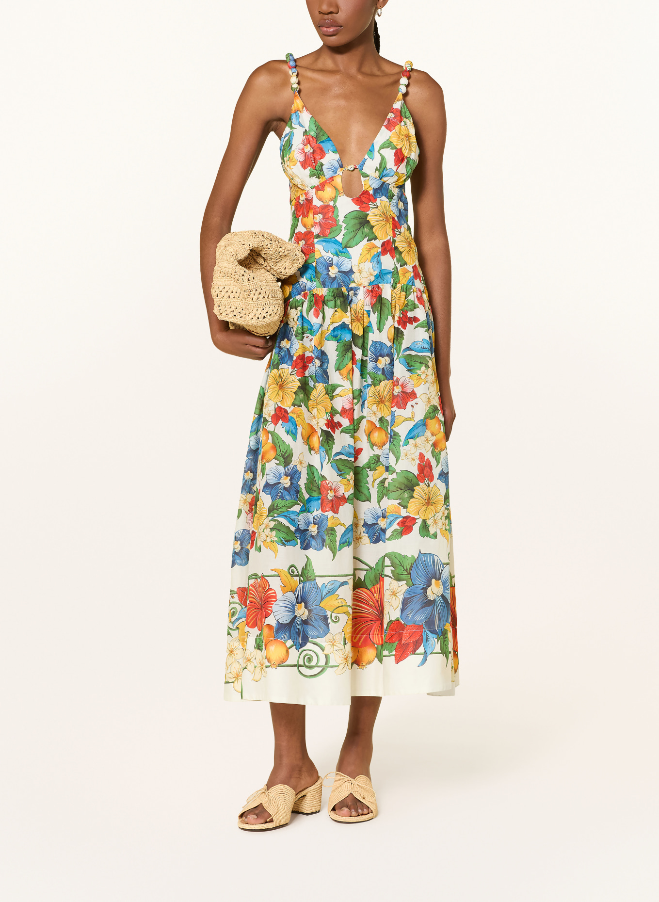 FARM RIO Šaty s ozdobnými kamínky: ZELENÁ / MODRÁ / BÍLÁ