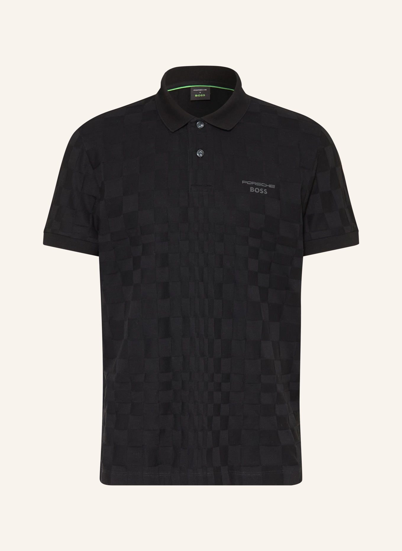BOSS Strick-Poloshirt SPIRIT: SCHWARZ / DUNKELGRAU