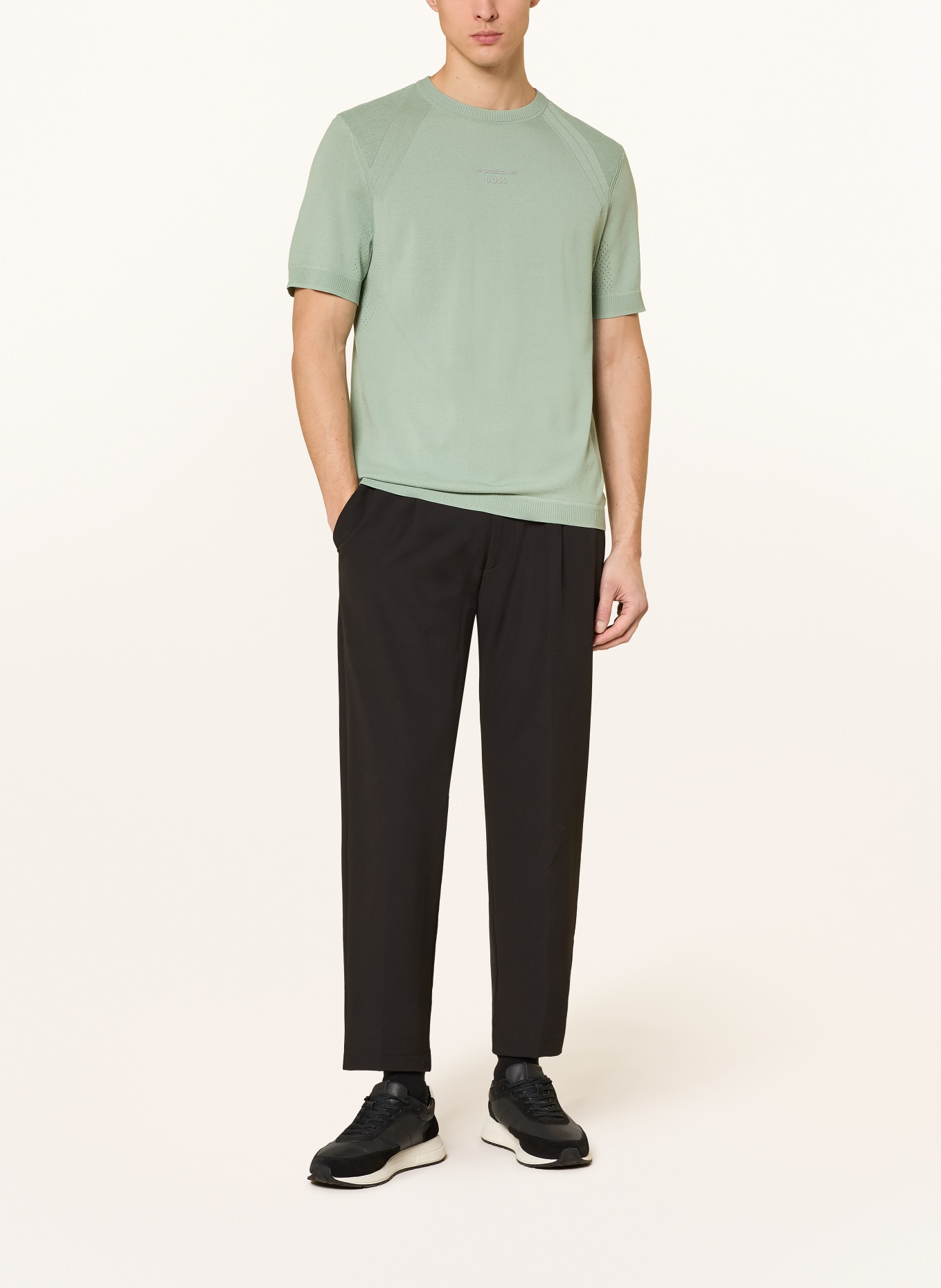 BOSS Strickshirt SPIRIT70: HELLGRÜN