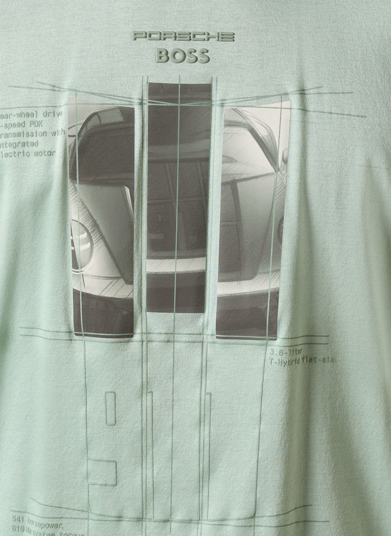 BOSS T-Shirt SPIRIT: HELLGRÜN / DUNKELGRAU / WEISS