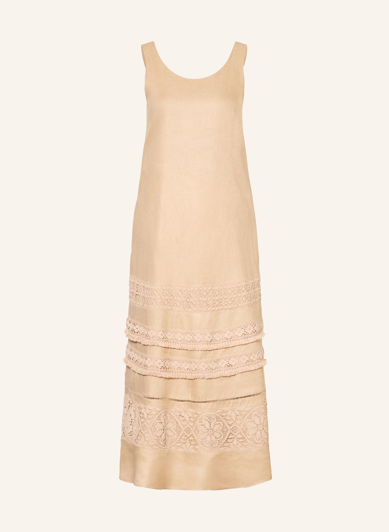 WEEKEND Max Mara Leinenkleid DOLMEN mit Spitze: BEIGE