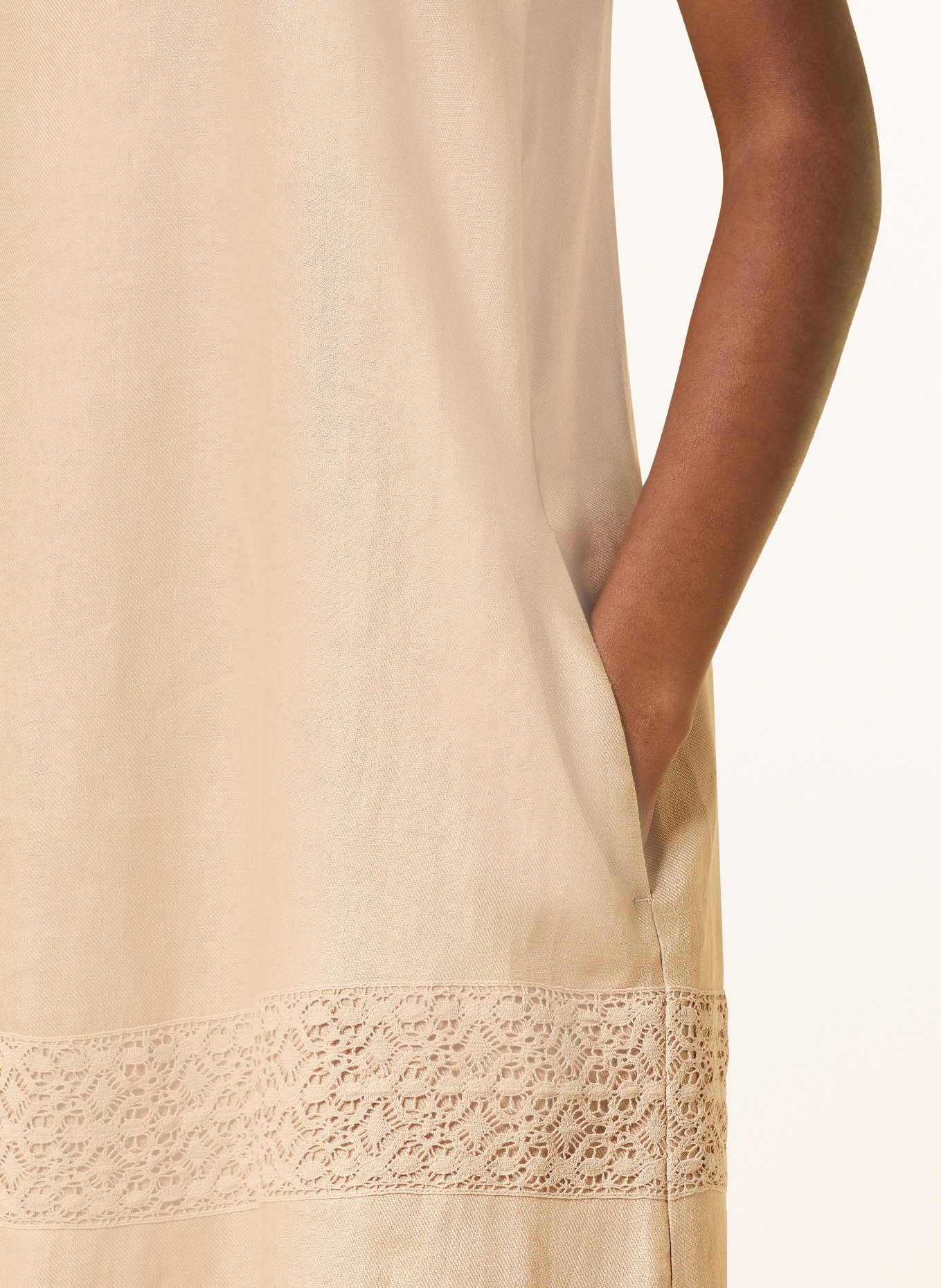 WEEKEND Max Mara Leinenkleid DOLMEN mit Spitze: BEIGE