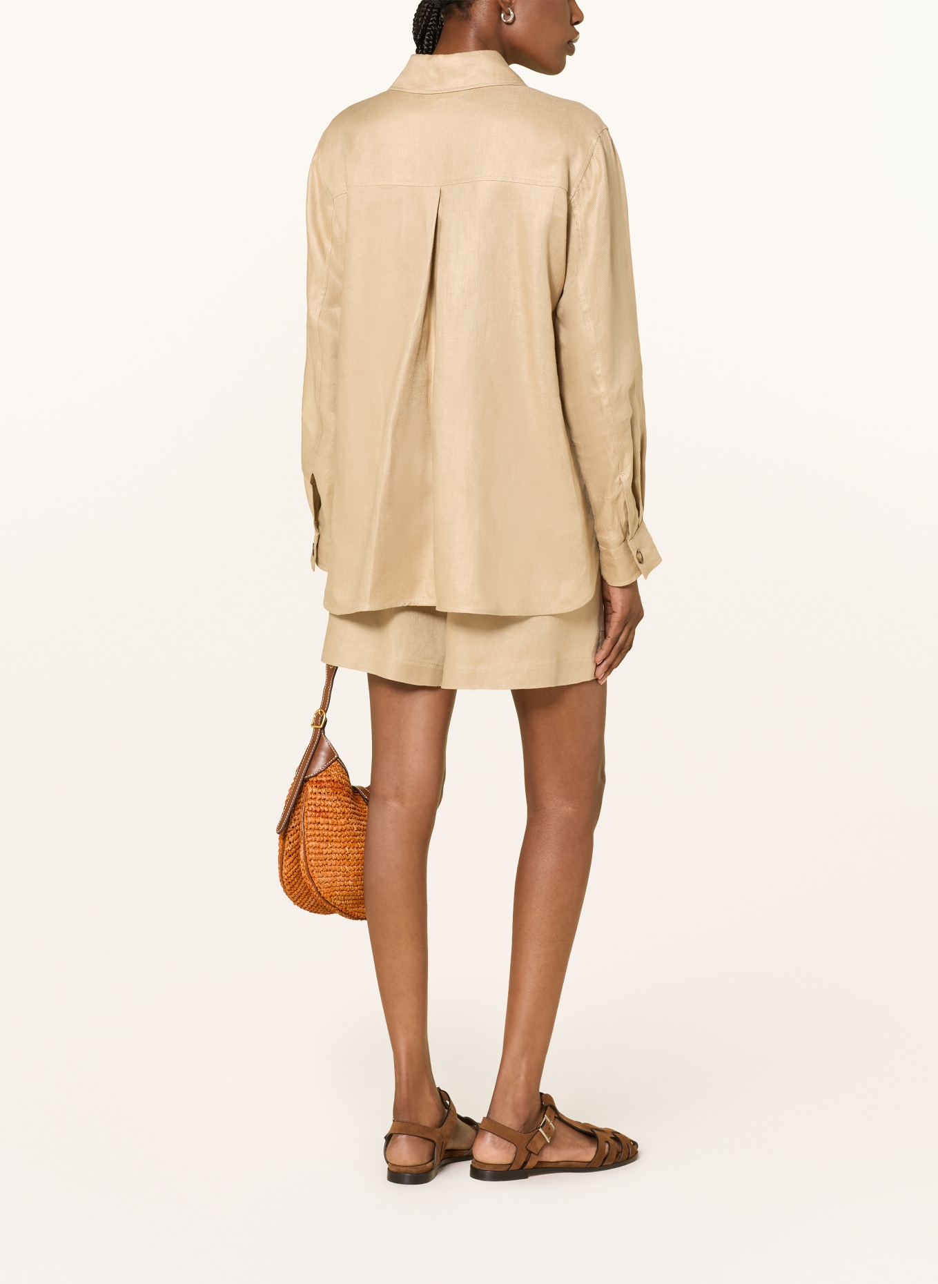 WEEKEND Max Mara Linnen overhemdblouse POMPOSA: CAMEL