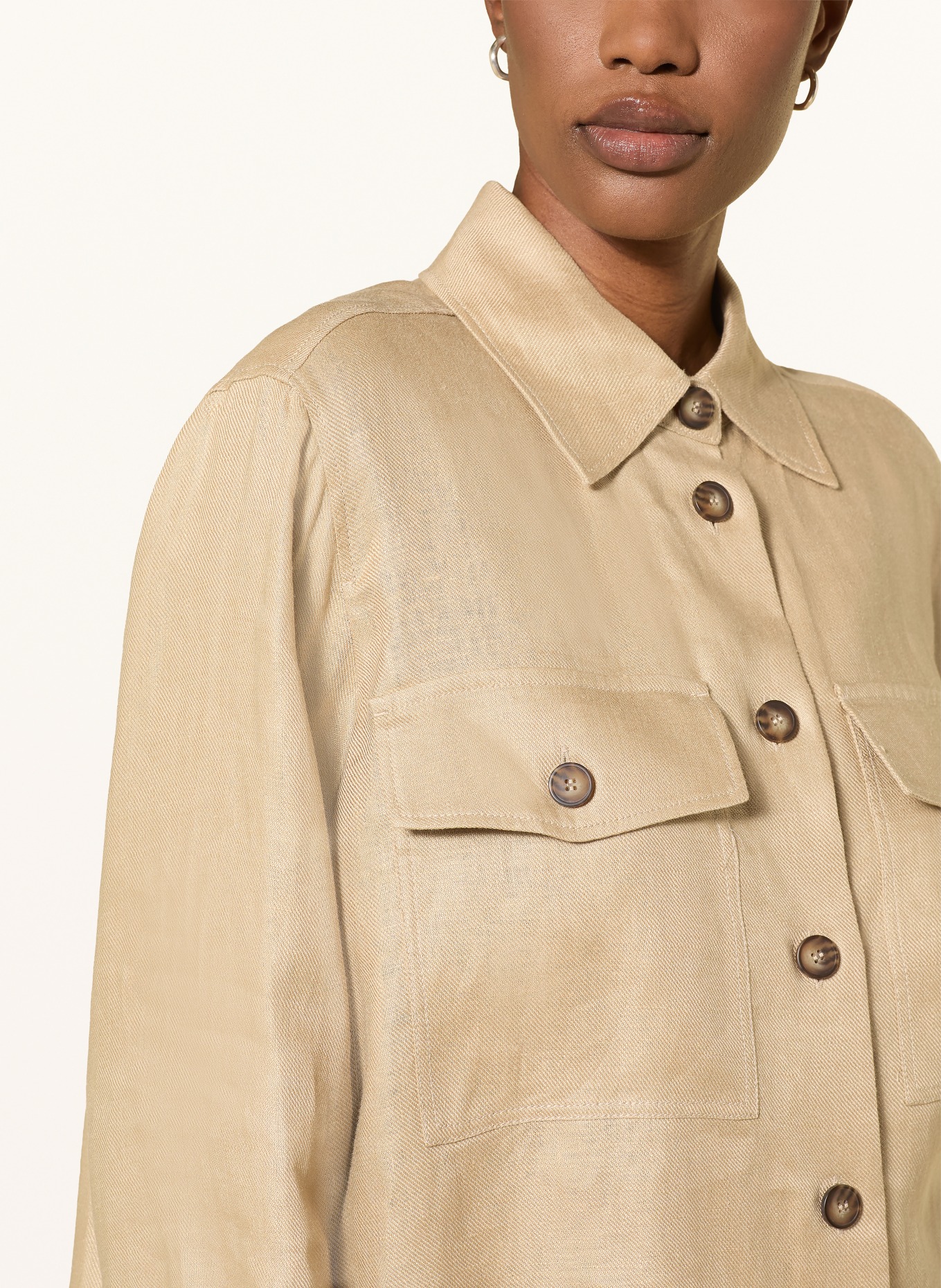 WEEKEND Max Mara Linnen overhemdblouse POMPOSA: CAMEL