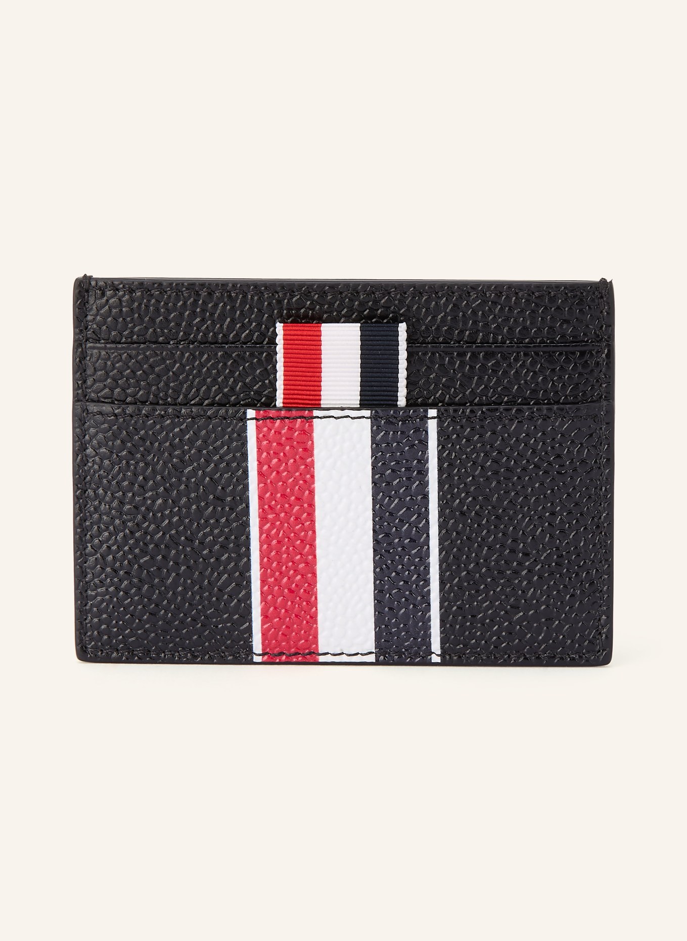 THOM BROWNE. Card holder: BLACK / RED / WHITE